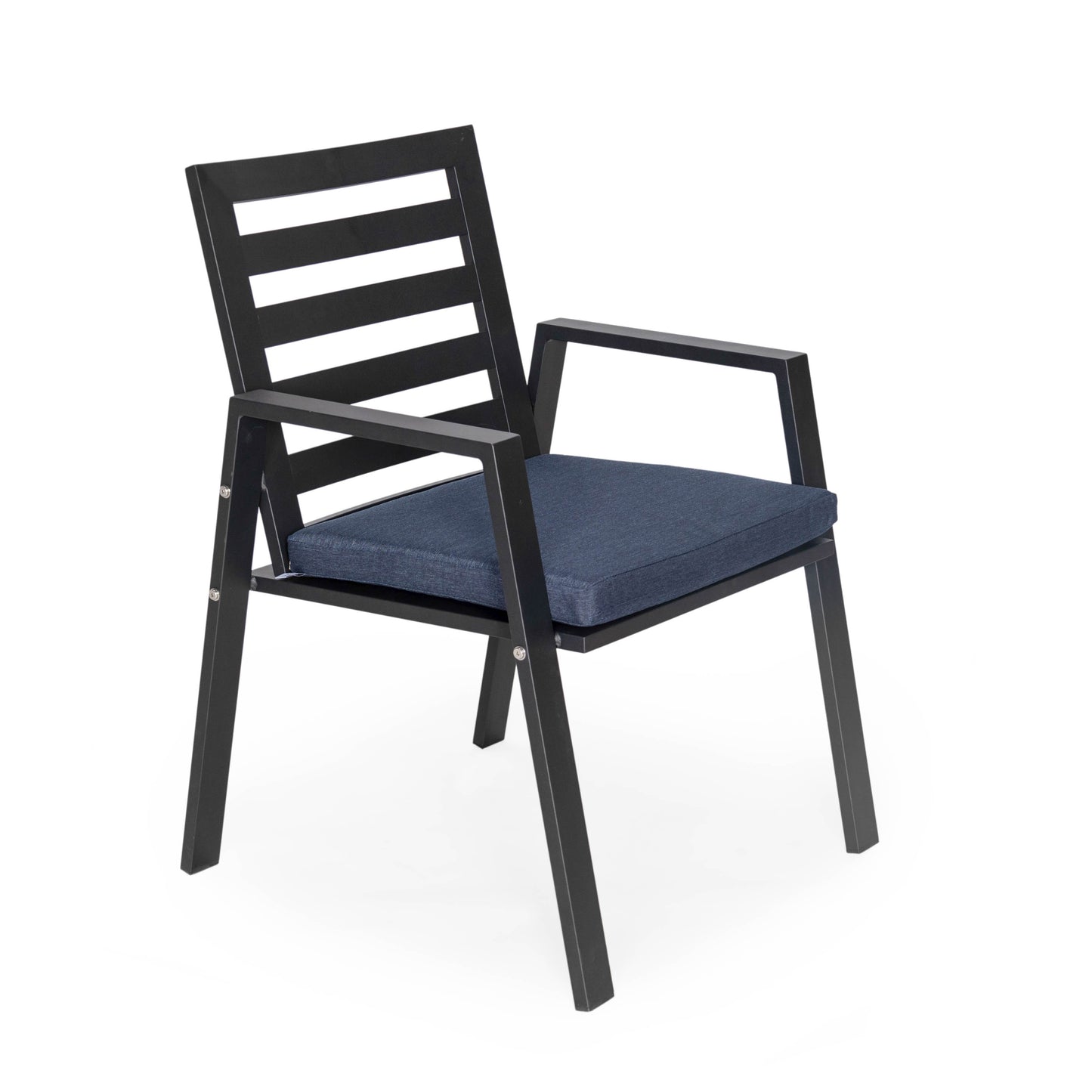 Chelsea Modern Aluminum Patio Dining Armchair with Removable Cushions Set of 2