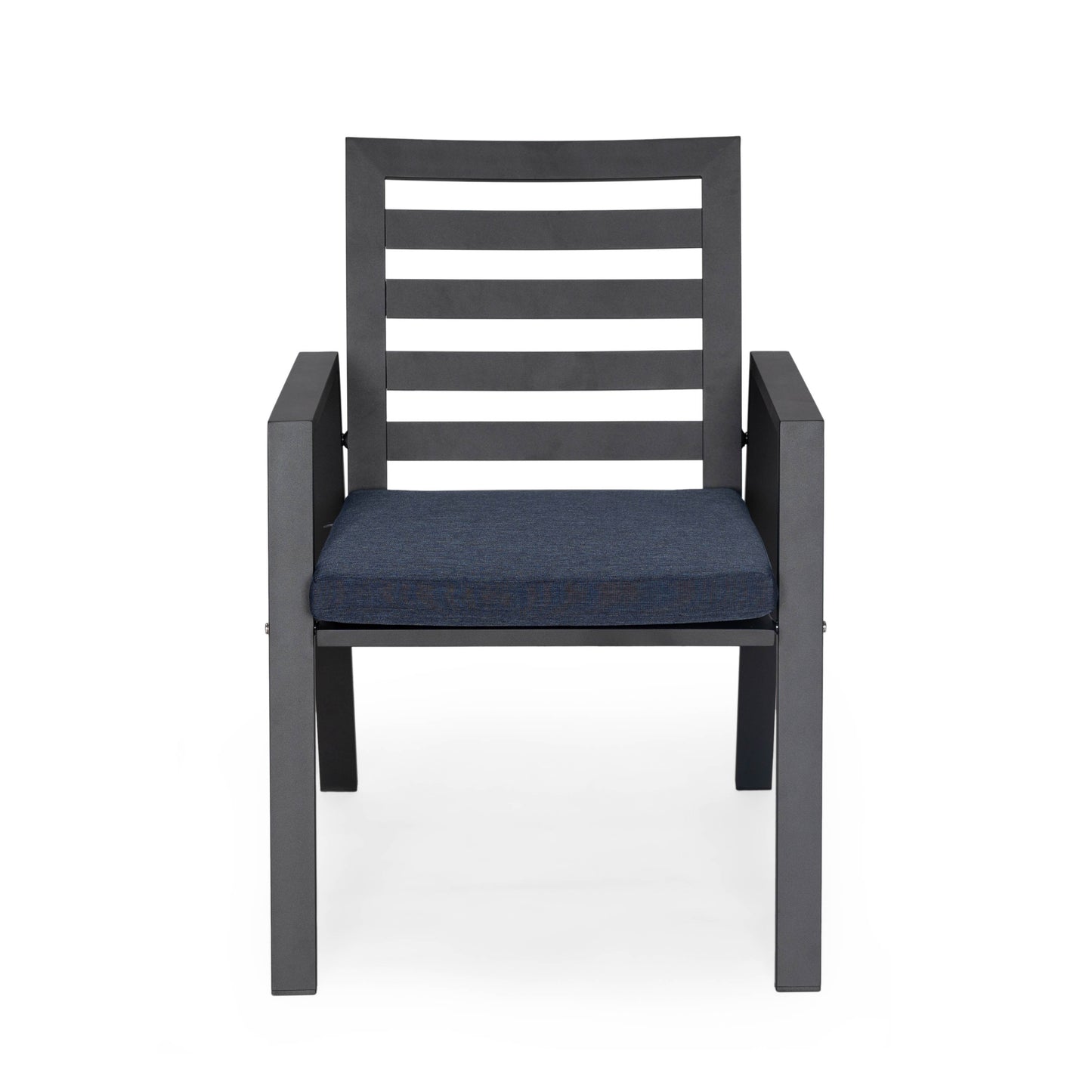 Chelsea Modern Aluminum Patio Dining Armchair with Removable Cushions Set of 2