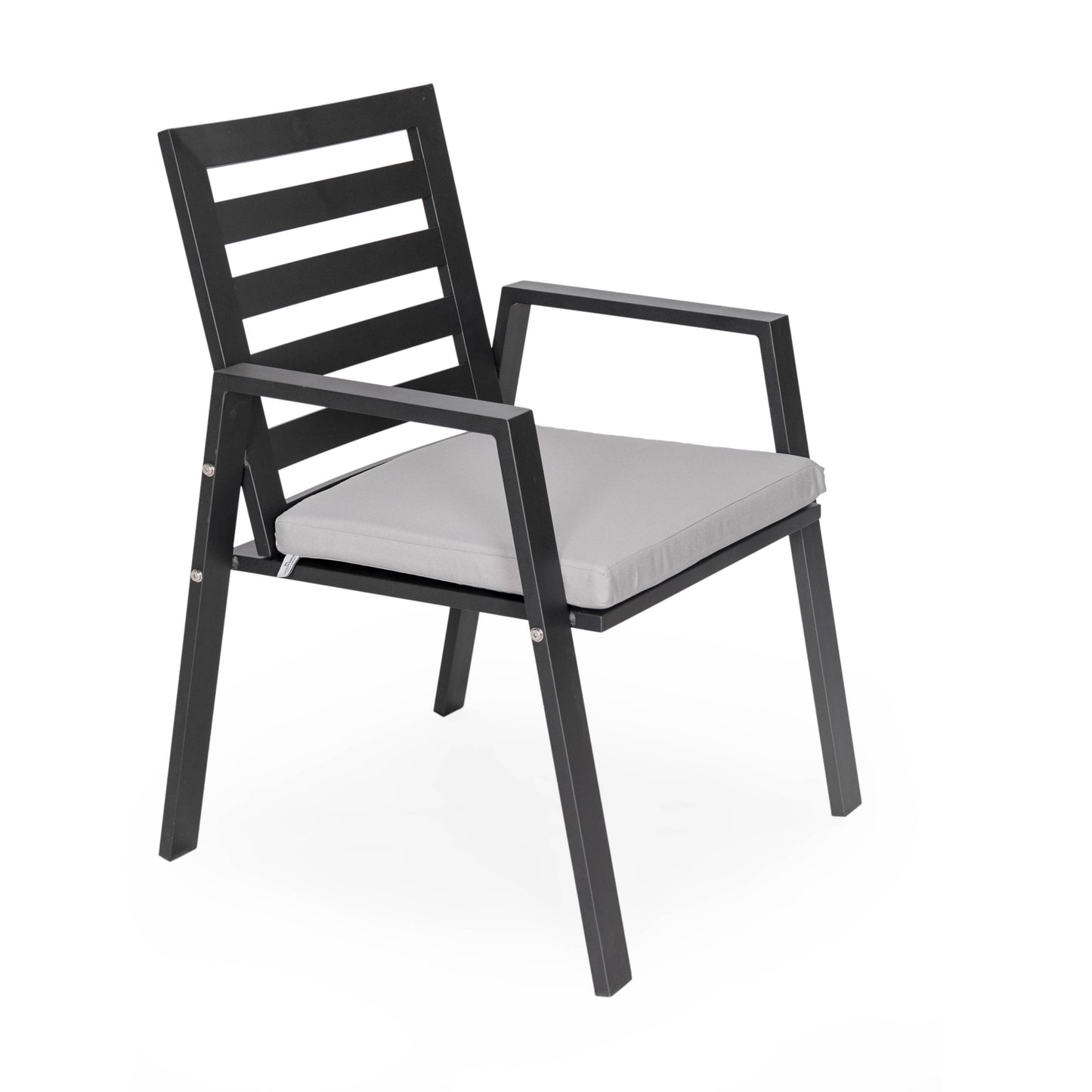 Chelsea Modern Aluminum Patio Dining Armchair with Removable Cushions Set of 2