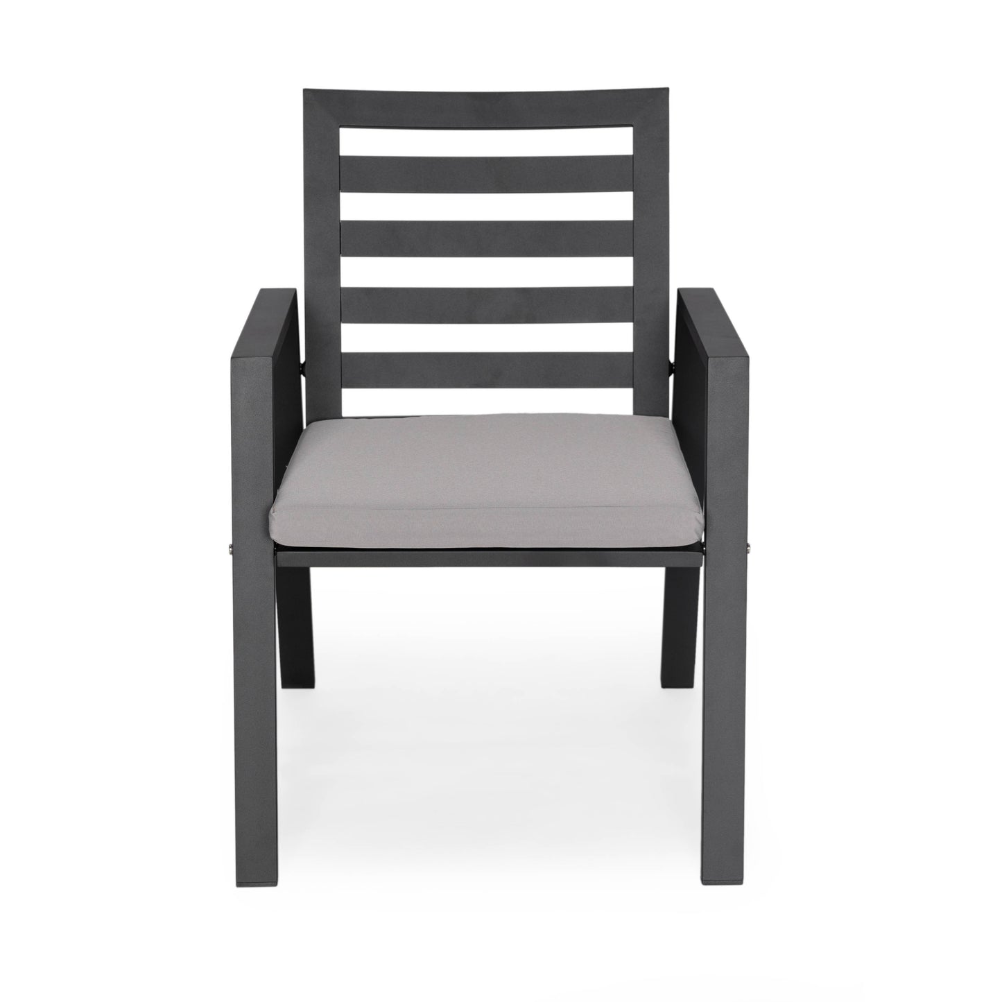 Chelsea Modern Aluminum Patio Dining Armchair with Removable Cushions Set of 2