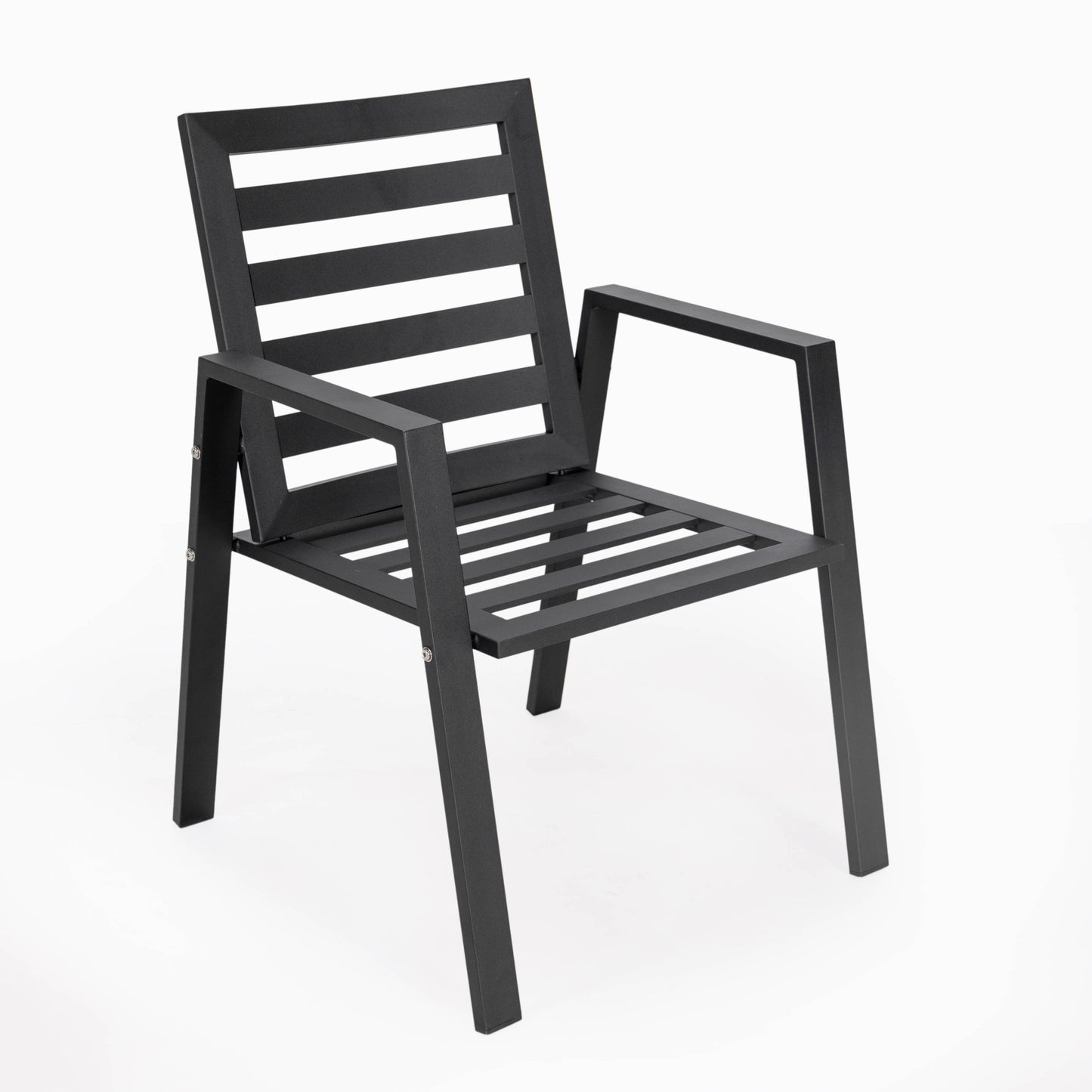 Chelsea Modern Aluminum Patio Dining Armchair with Removable Cushions Set of 2