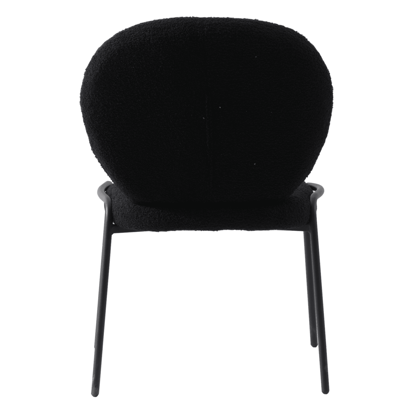 Celestial Modern Boucle Dining Side Chair with Black/White Powder Coated Iron Frame