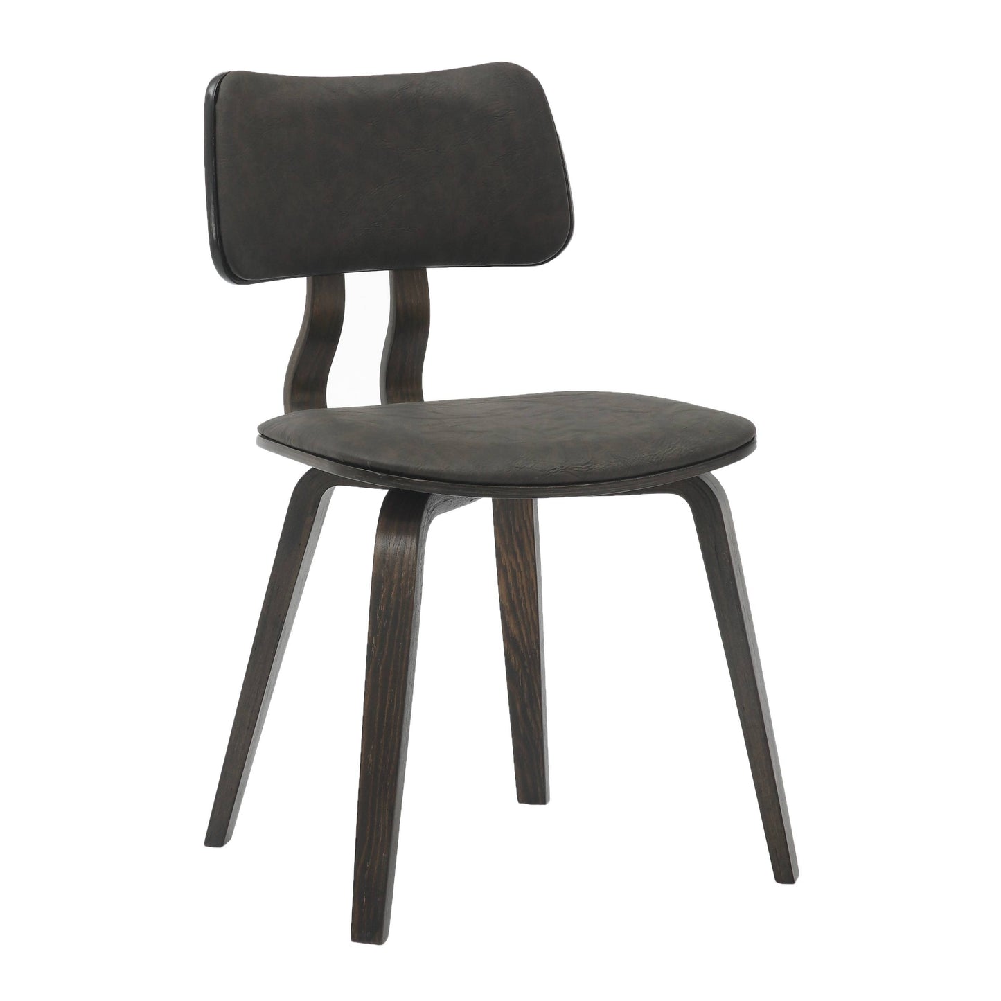 Clivo Modern Wooden Dining Chair With Dark Walnut Frame