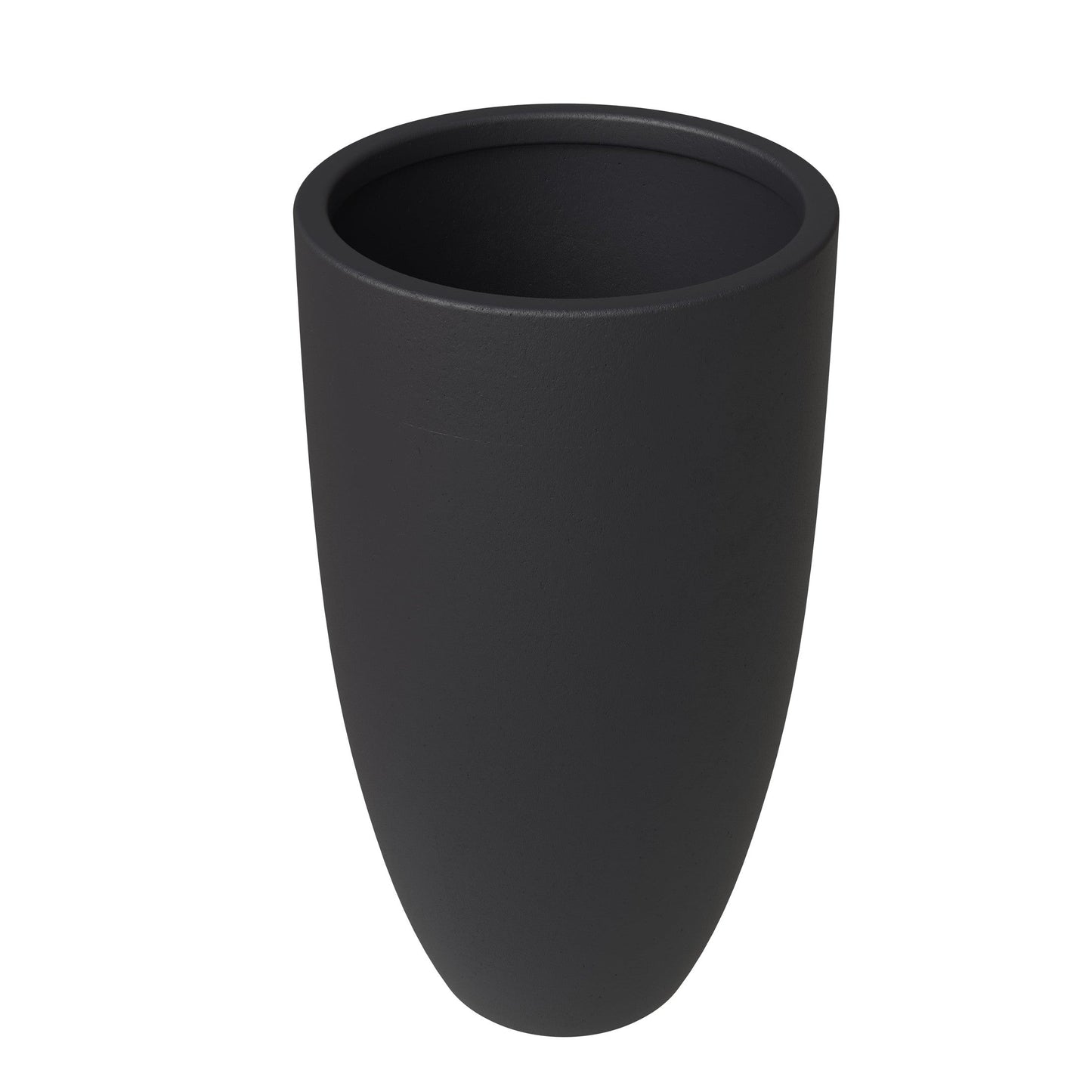 Crete Modern 4-Piece Tapered Round Planter Pot Set in Fiberstone and Clay Weather Resistant Design