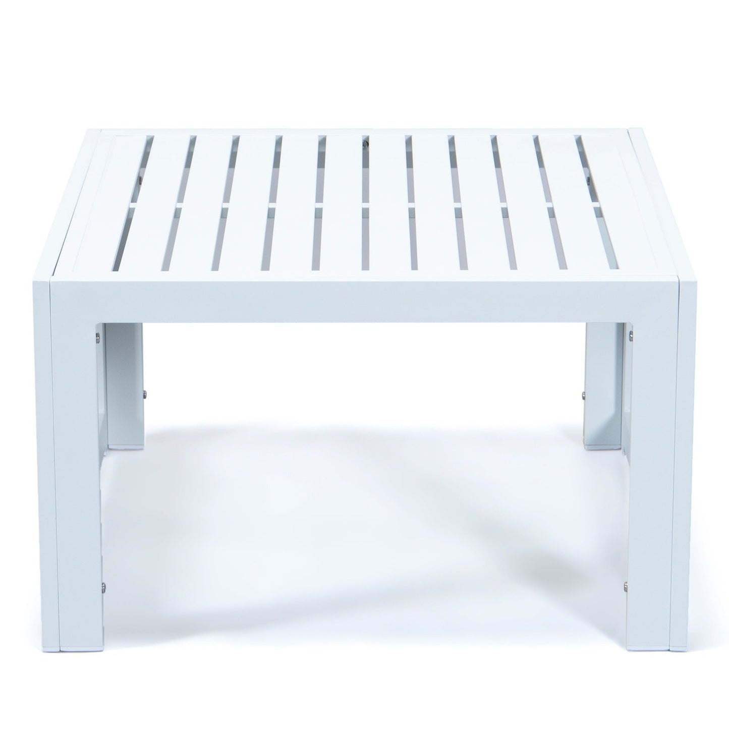 Chelsea 7-Piece Patio Sectional And Coffee Table Set In White Aluminum With Cushions