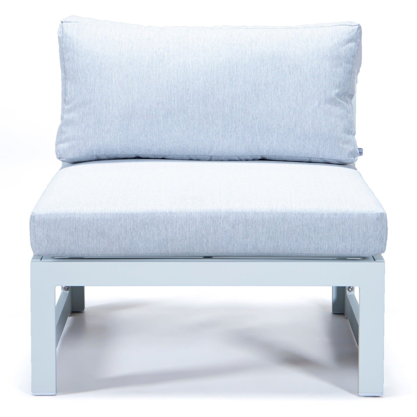 Chelsea 7-Piece Patio Sectional And Coffee Table Set In White Aluminum With Cushions