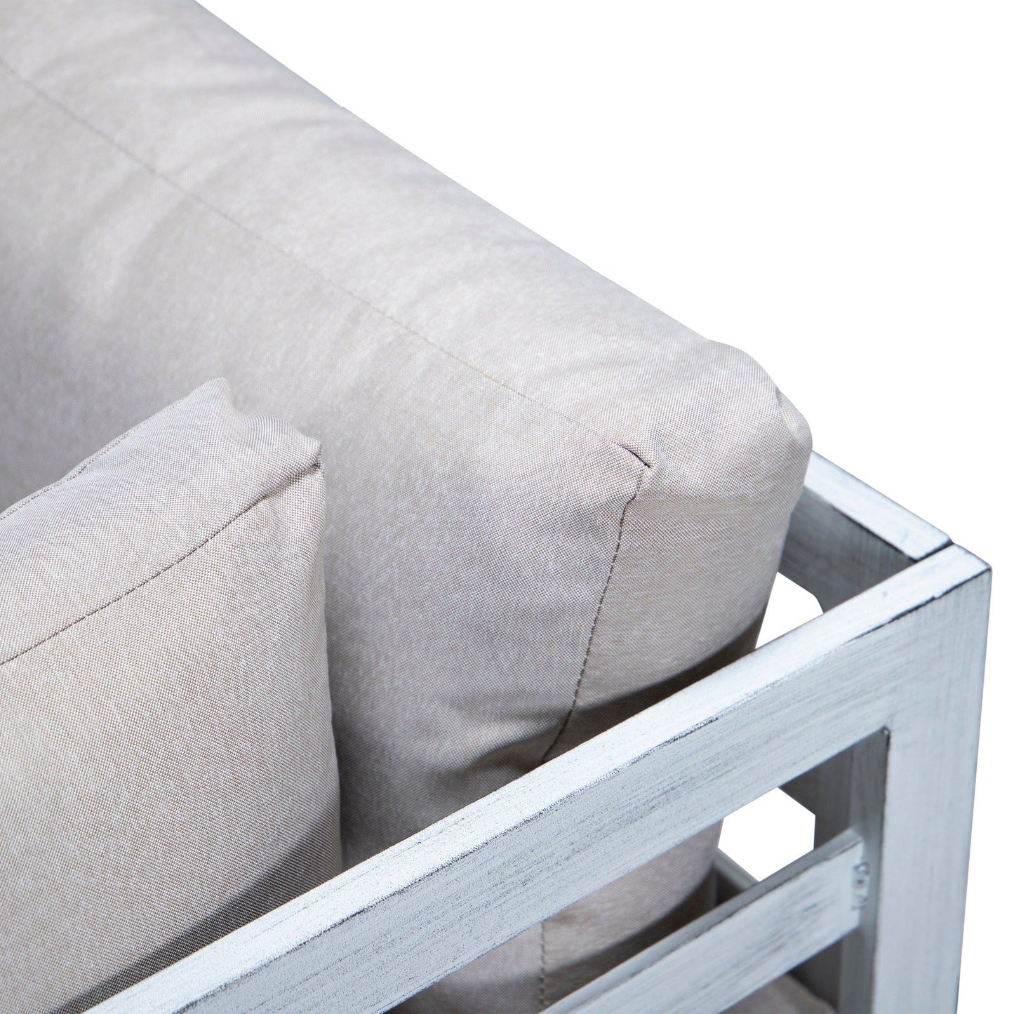 Chelsea 7-Piece Patio Sectional And Coffee Table Set In Weathered Grey Aluminum With Cushions