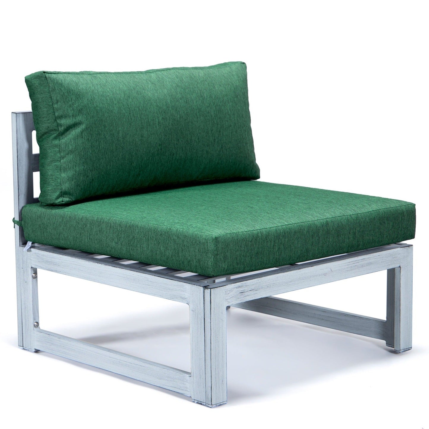 Chelsea 7-Piece Patio Sectional And Coffee Table Set In Weathered Grey Aluminum With Cushions