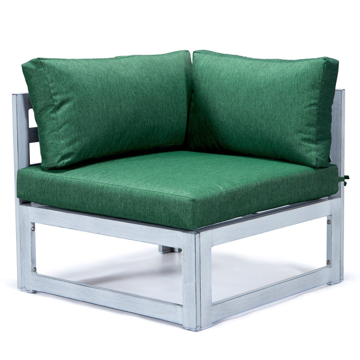 Chelsea 7-Piece Patio Sectional And Coffee Table Set In Weathered Grey Aluminum With Cushions