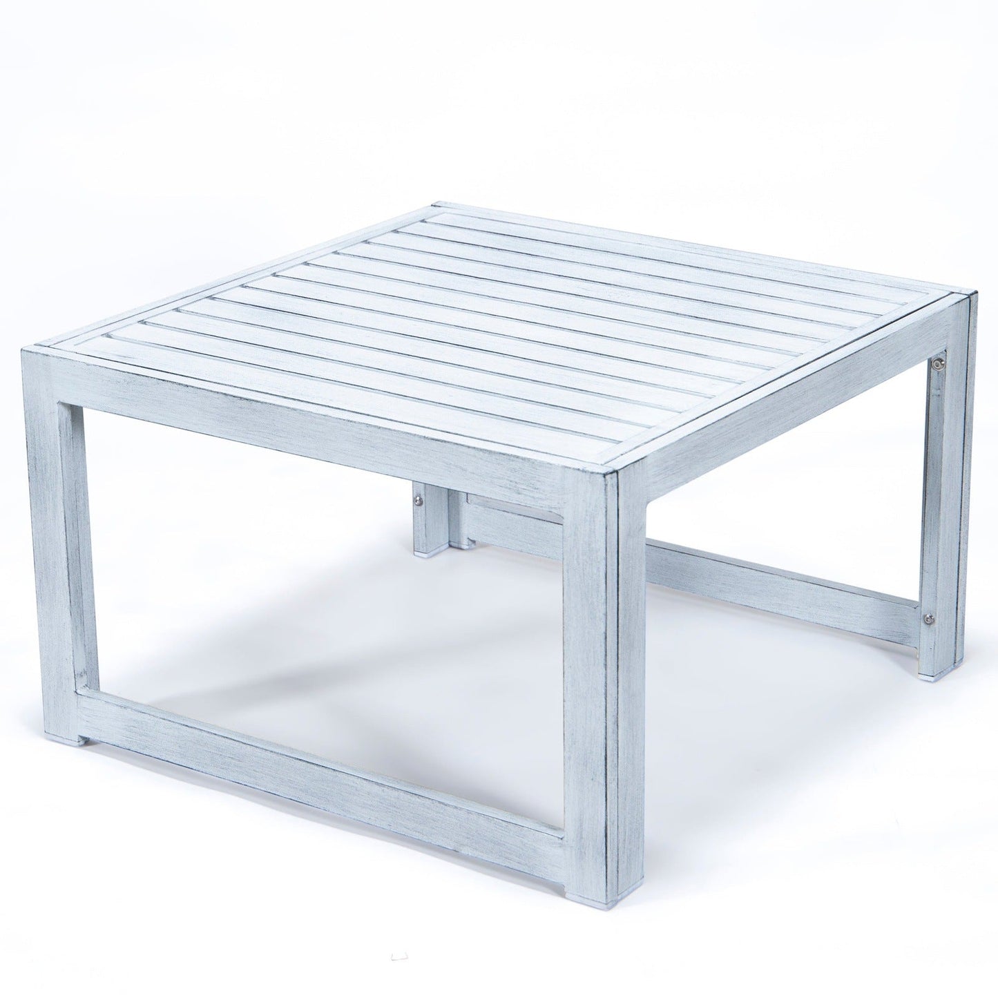 Chelsea 7-Piece Patio Sectional And Coffee Table Set In Weathered Grey Aluminum With Cushions
