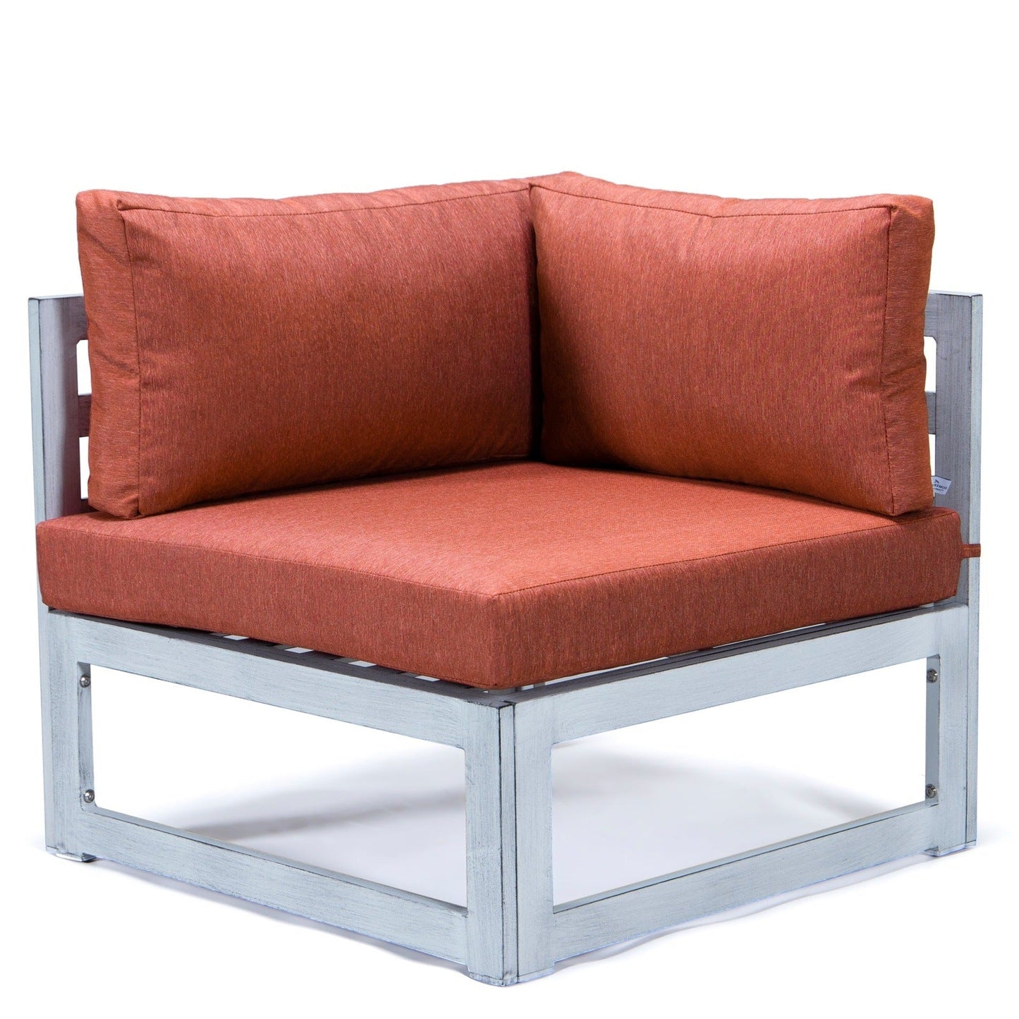 Chelsea 7-Piece Patio Sectional And Coffee Table Set In Weathered Grey Aluminum With Cushions