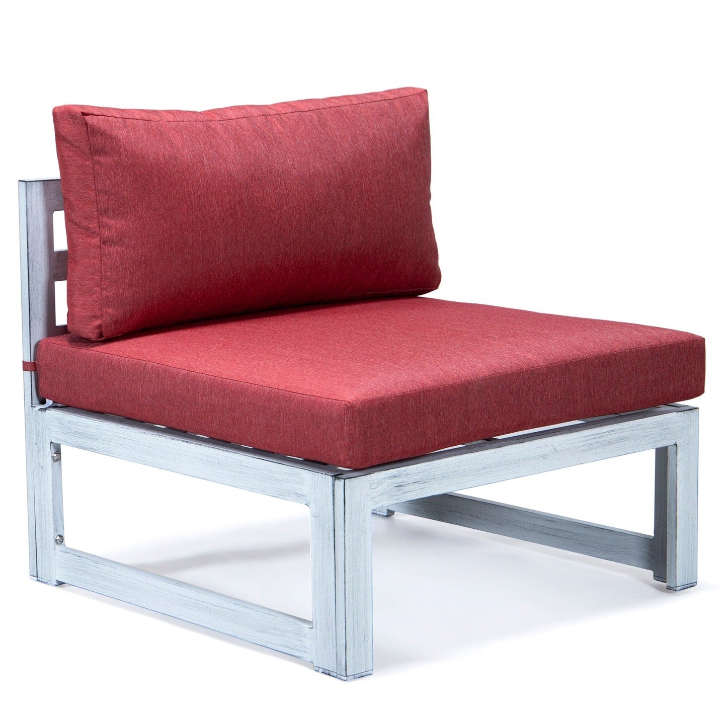 Chelsea 7-Piece Patio Sectional And Coffee Table Set In Weathered Grey Aluminum With Cushions