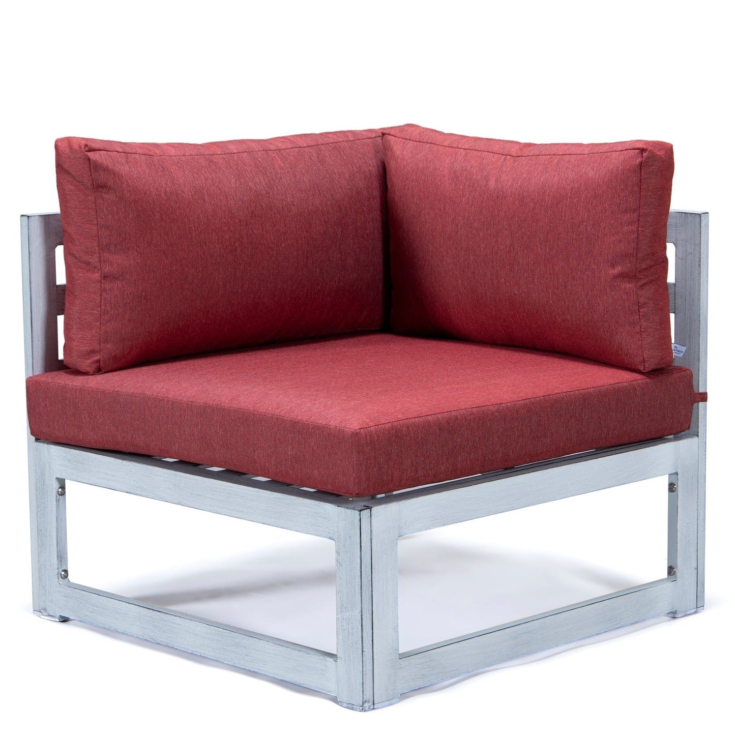 Chelsea 7-Piece Patio Sectional And Coffee Table Set In Weathered Grey Aluminum With Cushions