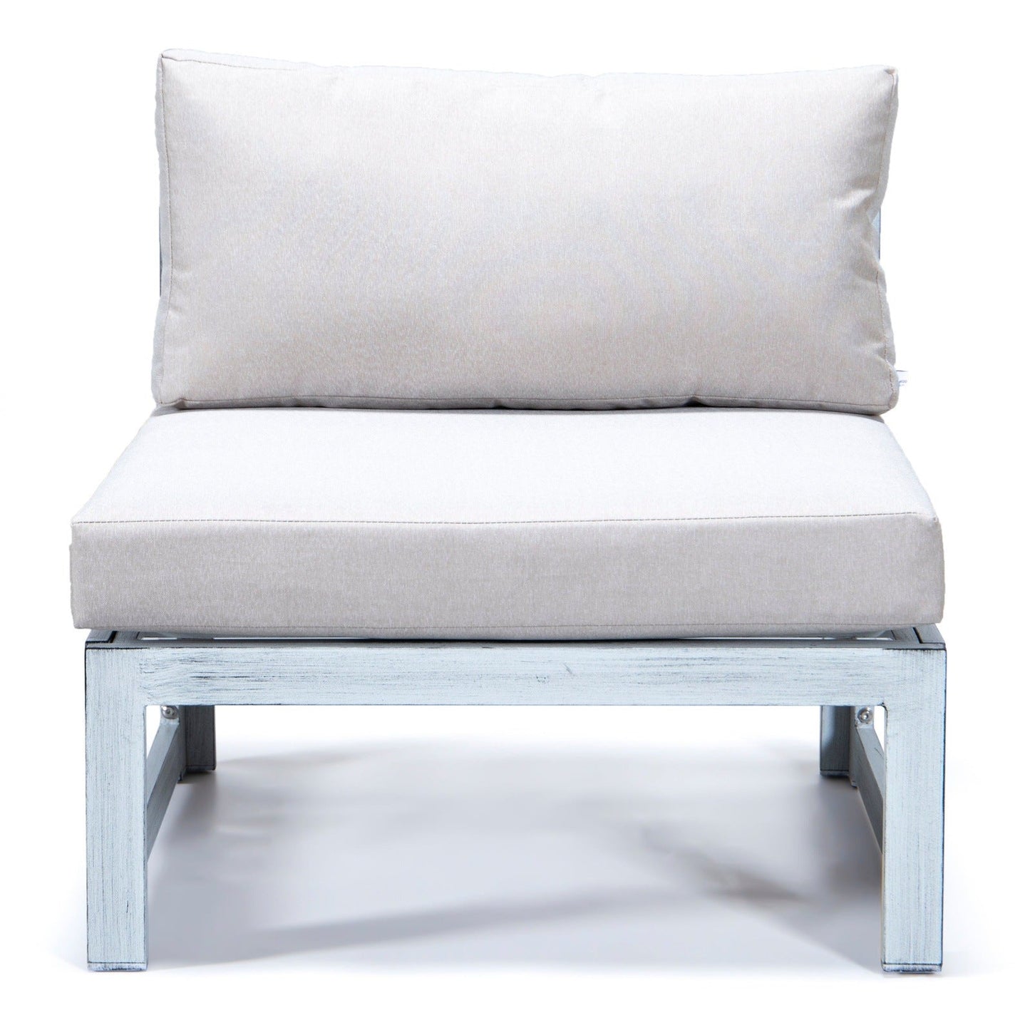 Chelsea 6-Piece Patio Sectional In Weathered Grey Aluminum With Cushions