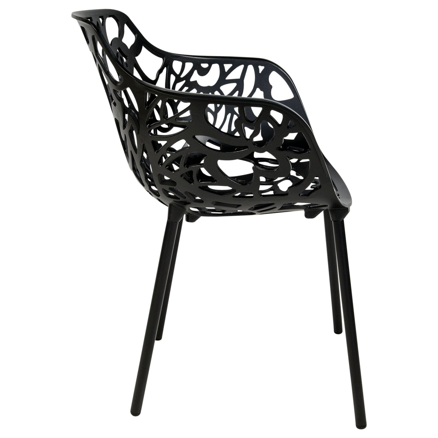 Devon 3-Piece Patio Dining Set: Aluminum Table with Glass Top & 2 Flower Arm Chairs