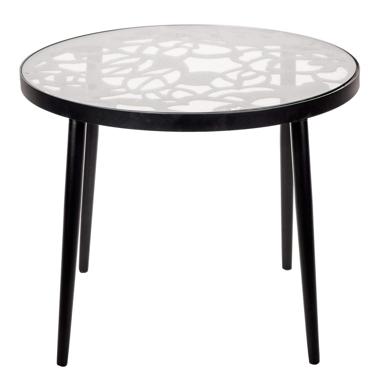 Devon 3-Piece Patio Dining Set: Aluminum Table with Glass Top & 2 Flower Arm Chairs
