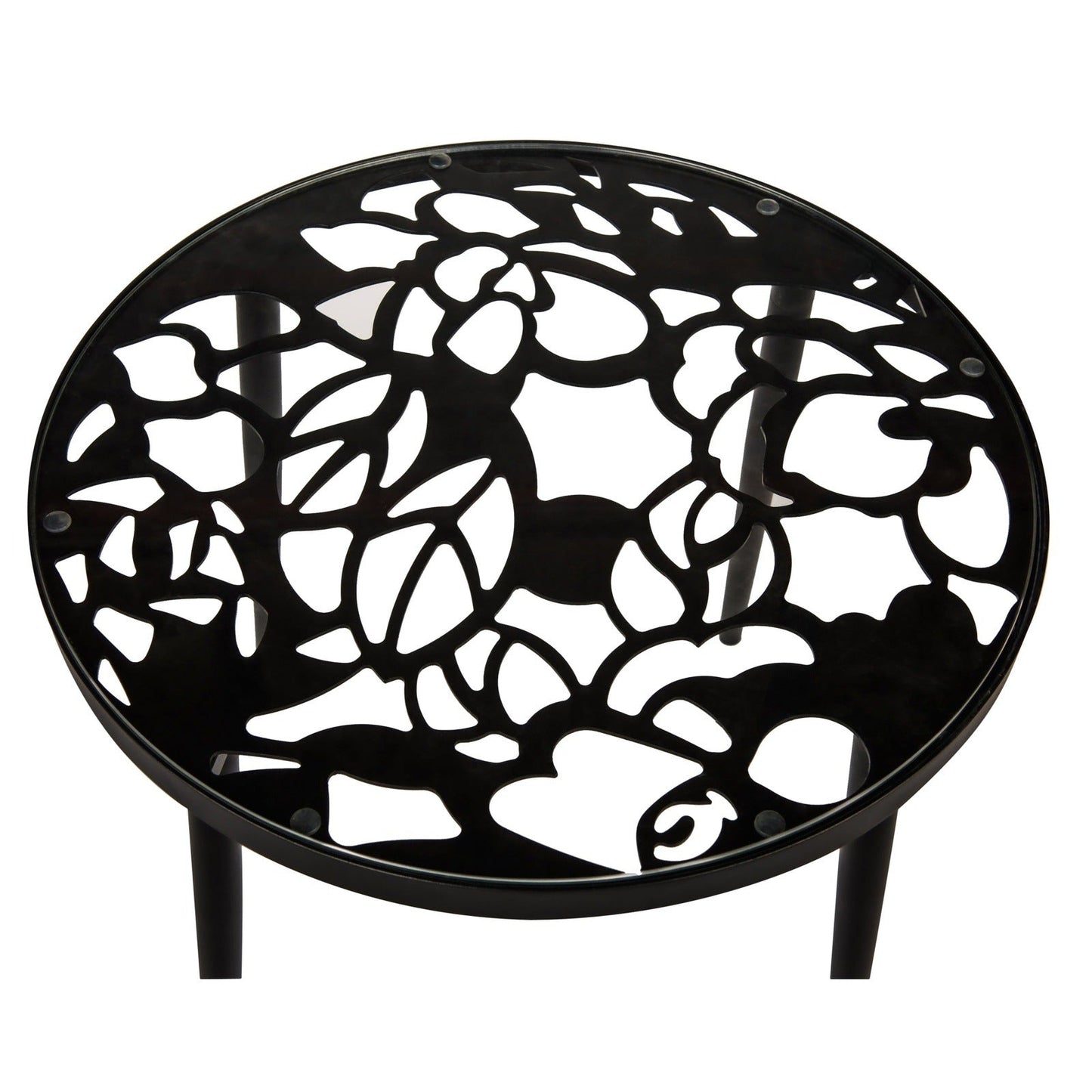 Devon 3-Piece Patio Dining Set: Aluminum Table with Glass Top & 2 Flower Arm Chairs