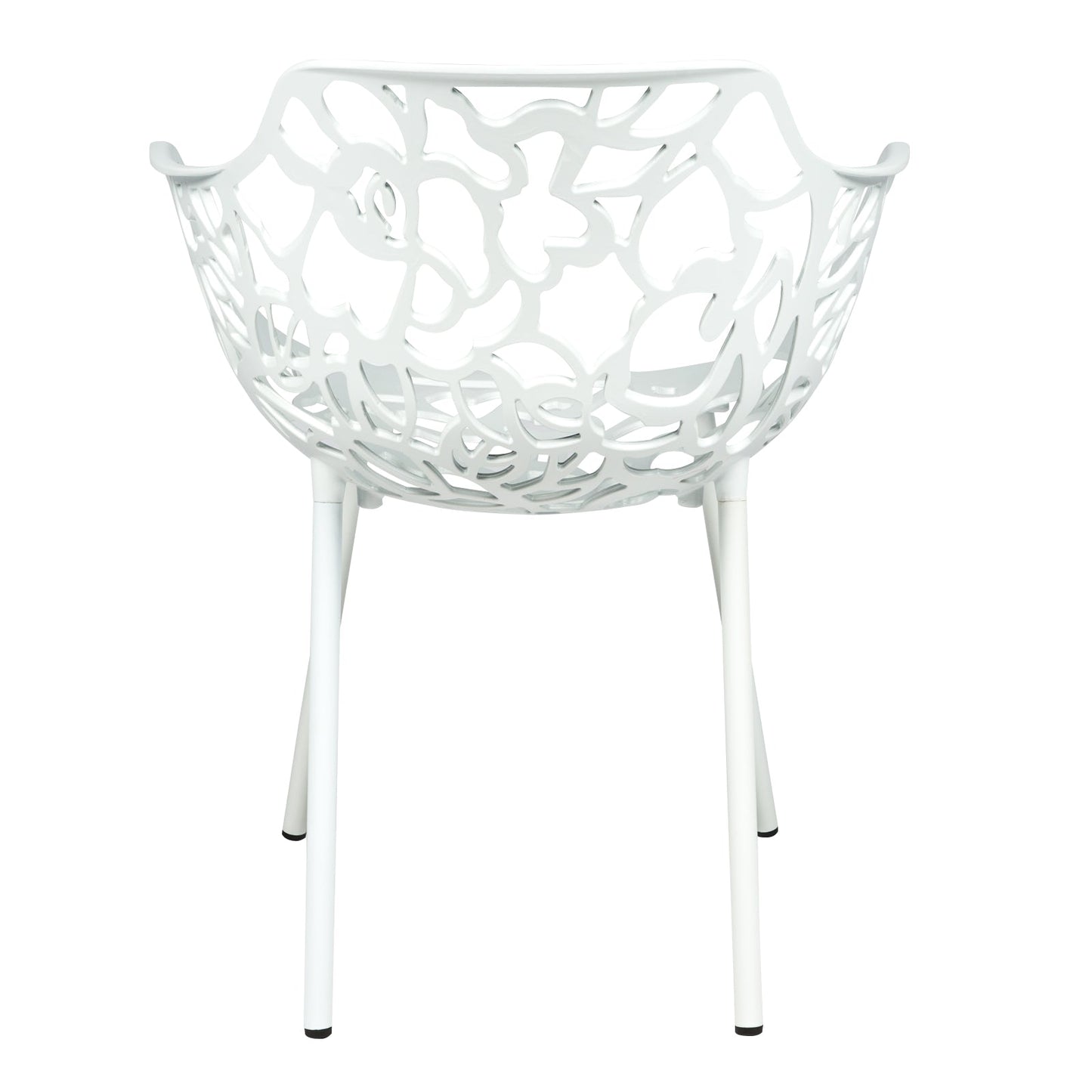 Devon 3-Piece Patio Dining Set: Aluminum Table with Glass Top & 2 Flower Arm Chairs
