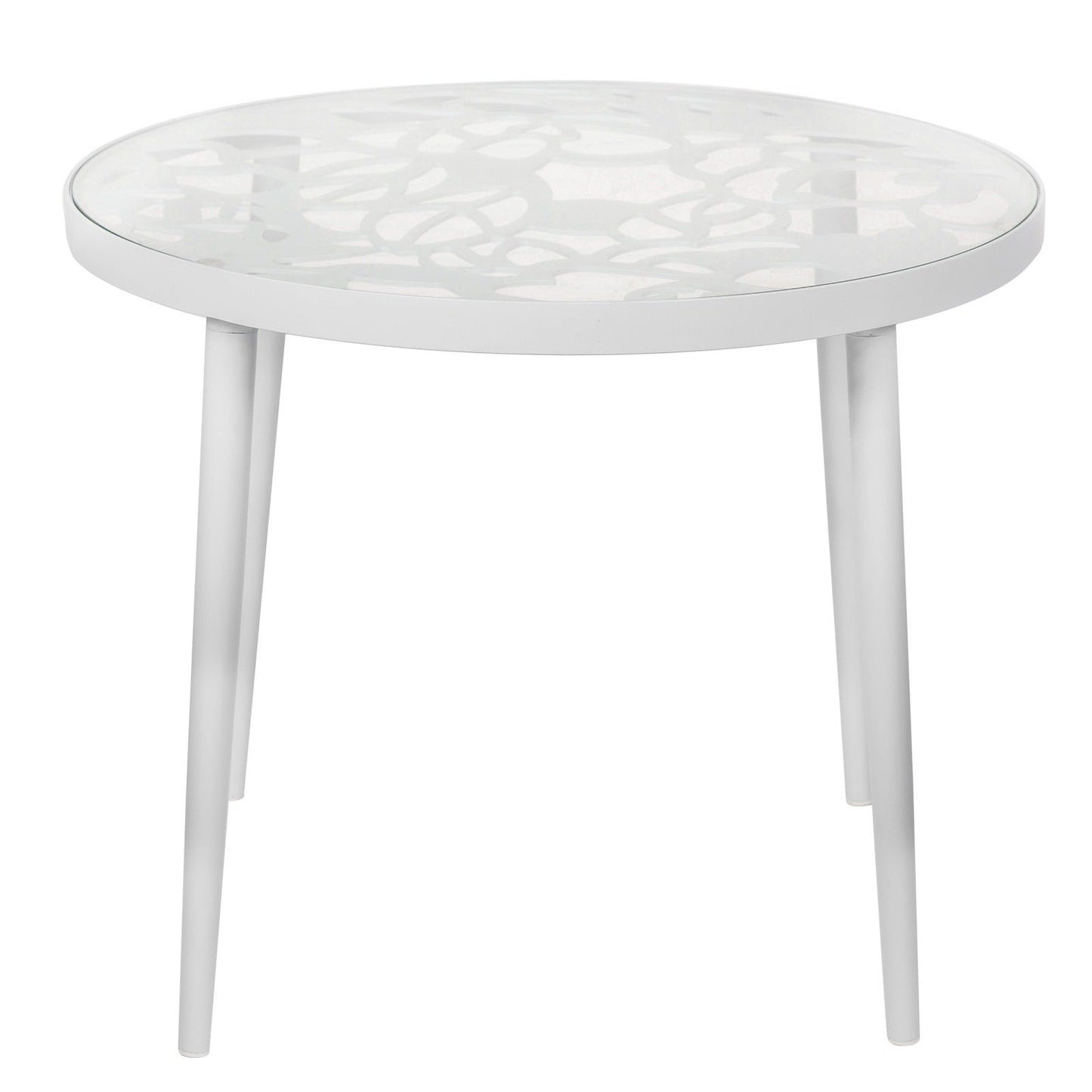 Devon 3-Piece Patio Dining Set: Aluminum Table with Glass Top & 2 Flower Arm Chairs