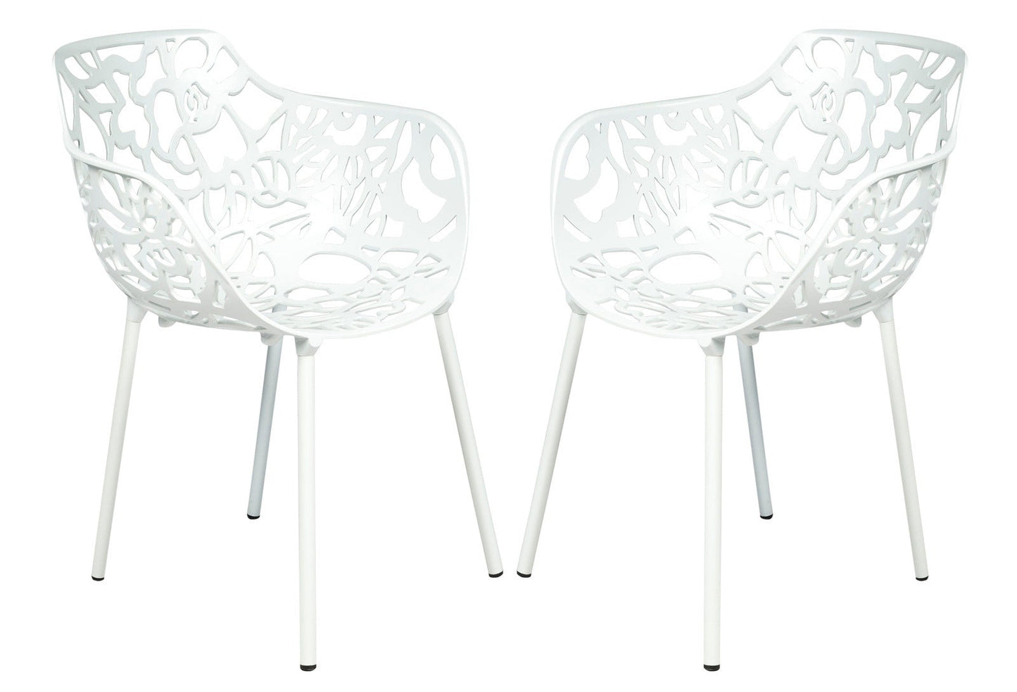Devon 3-Piece Patio Dining Set: Aluminum Table with Glass Top & 2 Flower Arm Chairs