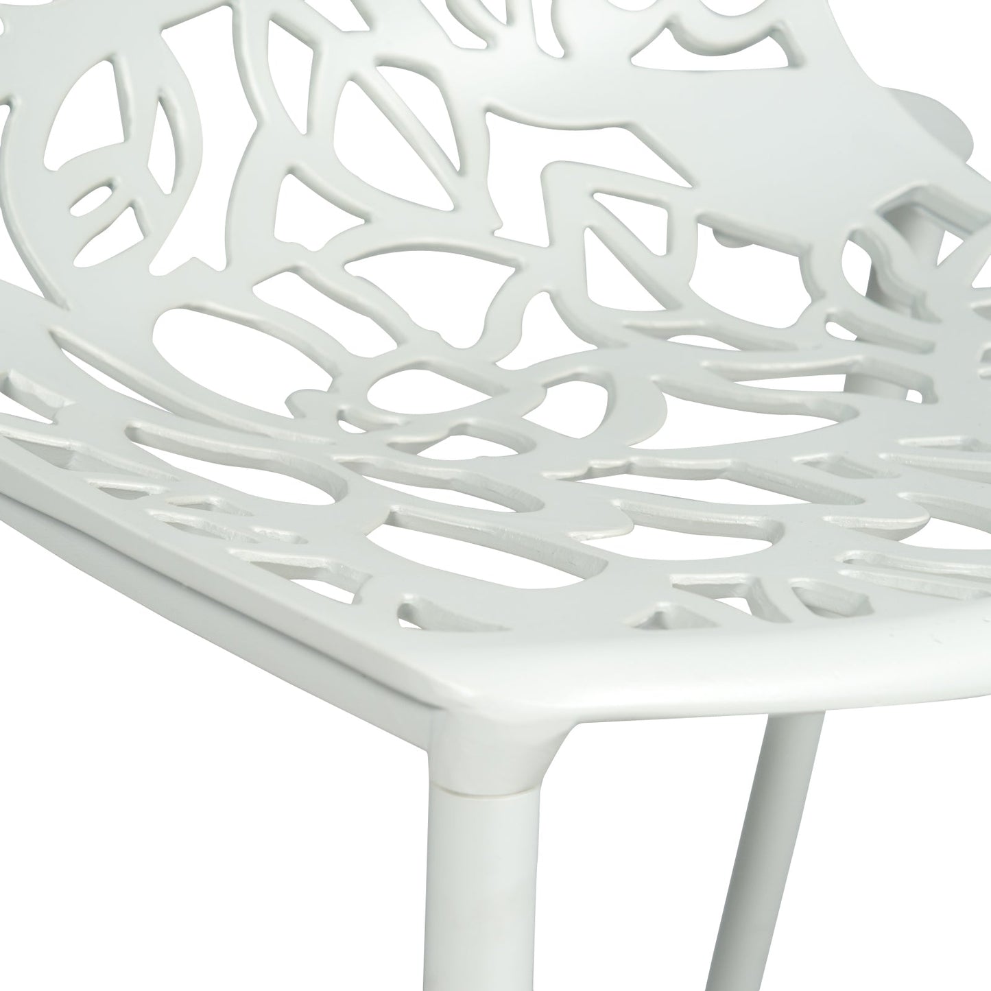 Devon 3-Piece Patio Dining Set: Aluminum Table with Glass Top & 2 Stackable Flower Chairs