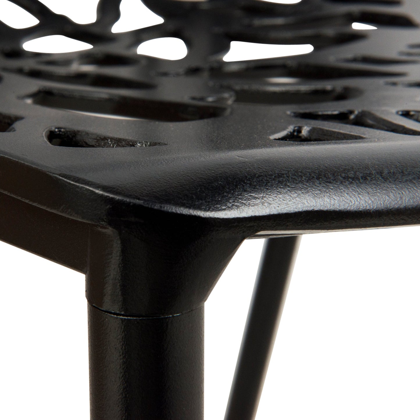 Devon 5-Piece Patio Dining Set: Aluminum Table with Glass Top & 4 Stackable Flower Chairs