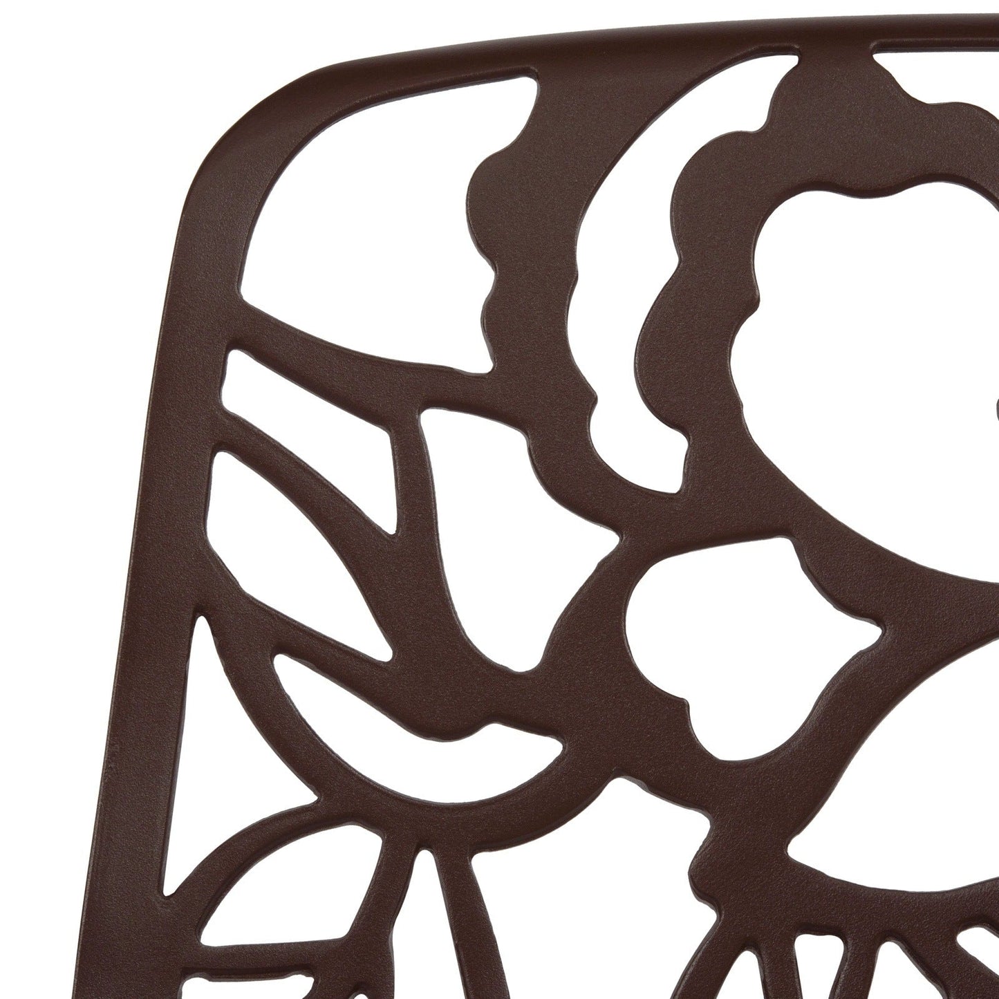 Devon 5-Piece Patio Dining Set: Aluminum Table with Glass Top & 4 Stackable Flower Chairs