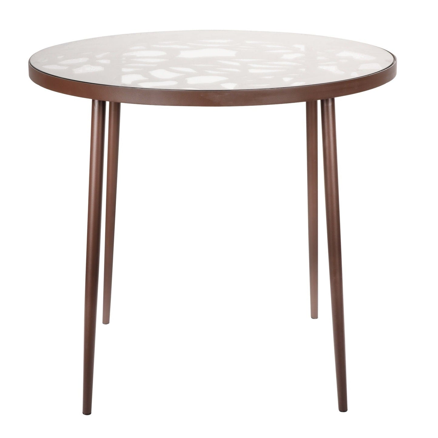Devon 5-Piece Patio Dining Set: Aluminum Table with Glass Top & 4 Stackable Flower Chairs