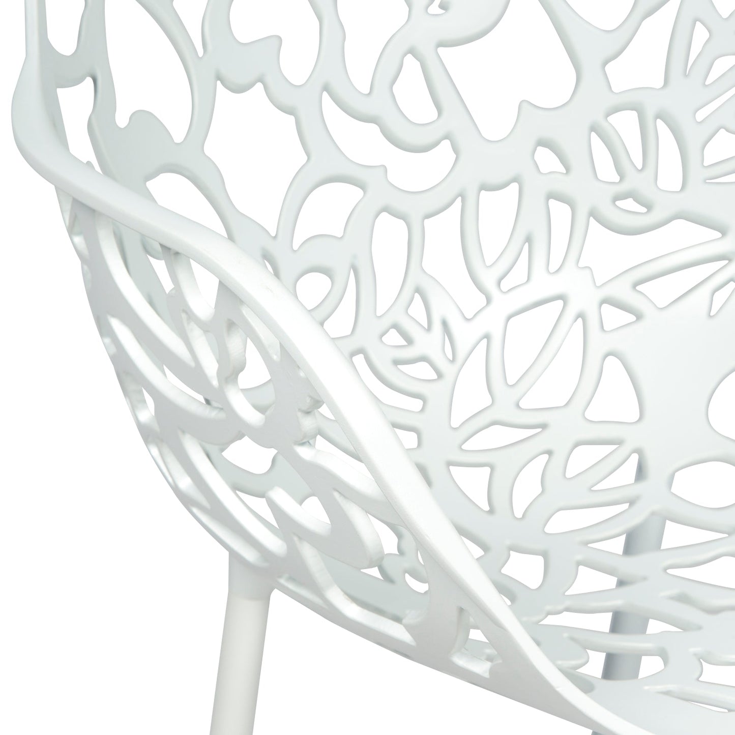Devon 5-Piece Outdoor Dining Set: Aluminum Table with Glass Top & 4 Flower Armchairs