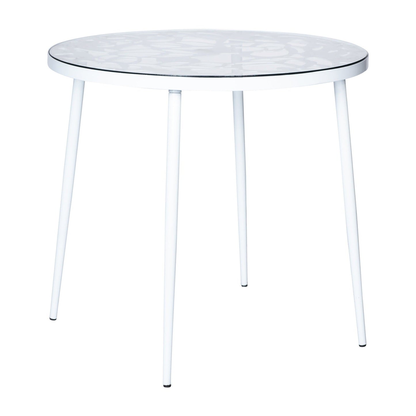 Devon 5-Piece Outdoor Dining Set: Aluminum Table with Glass Top & 4 Flower Armchairs
