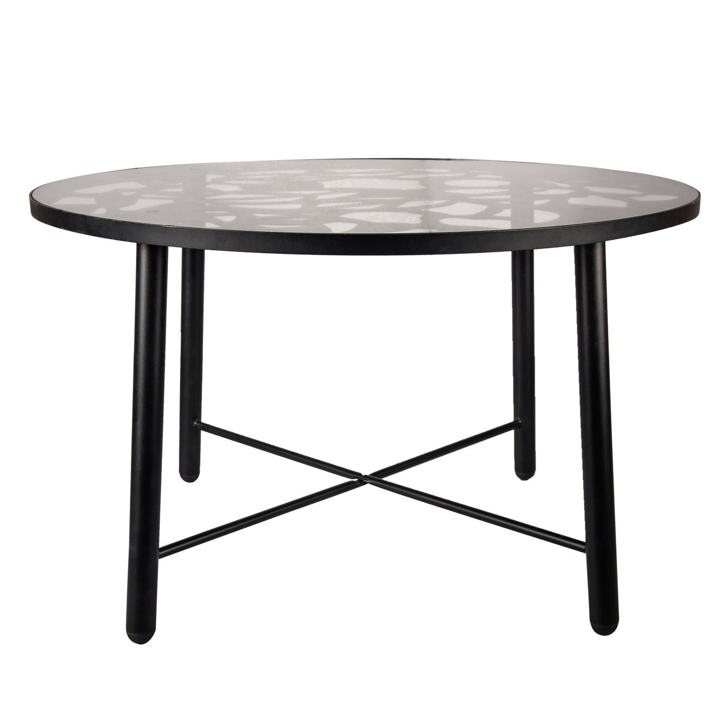 Devon 7-Piece Outdoor Dining Set: Aluminum Table with Glass Top & 6 Stackable Flower Chairs