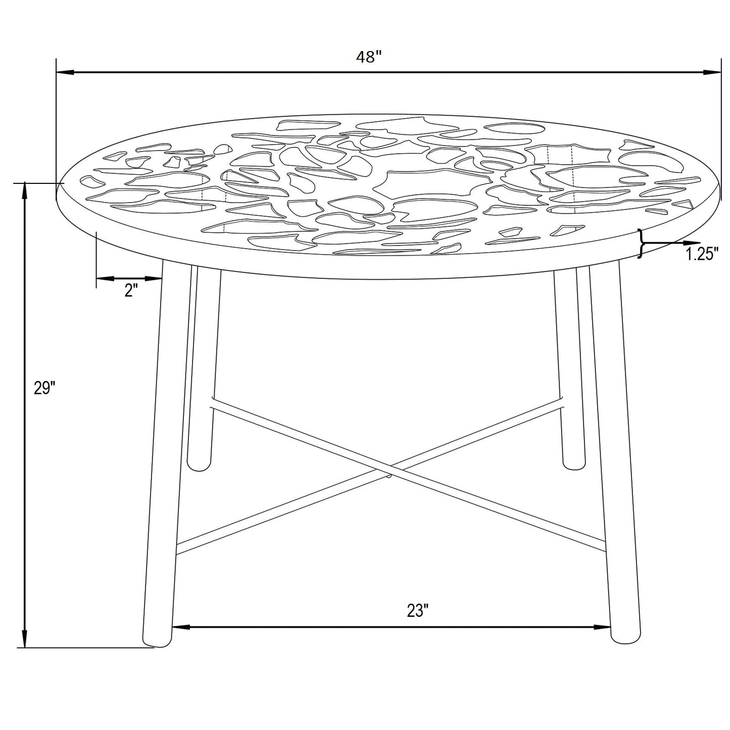 Devon 7-Piece Outdoor Dining Set: Aluminum Table with Glass Top & 6 Stackable Flower Chairs
