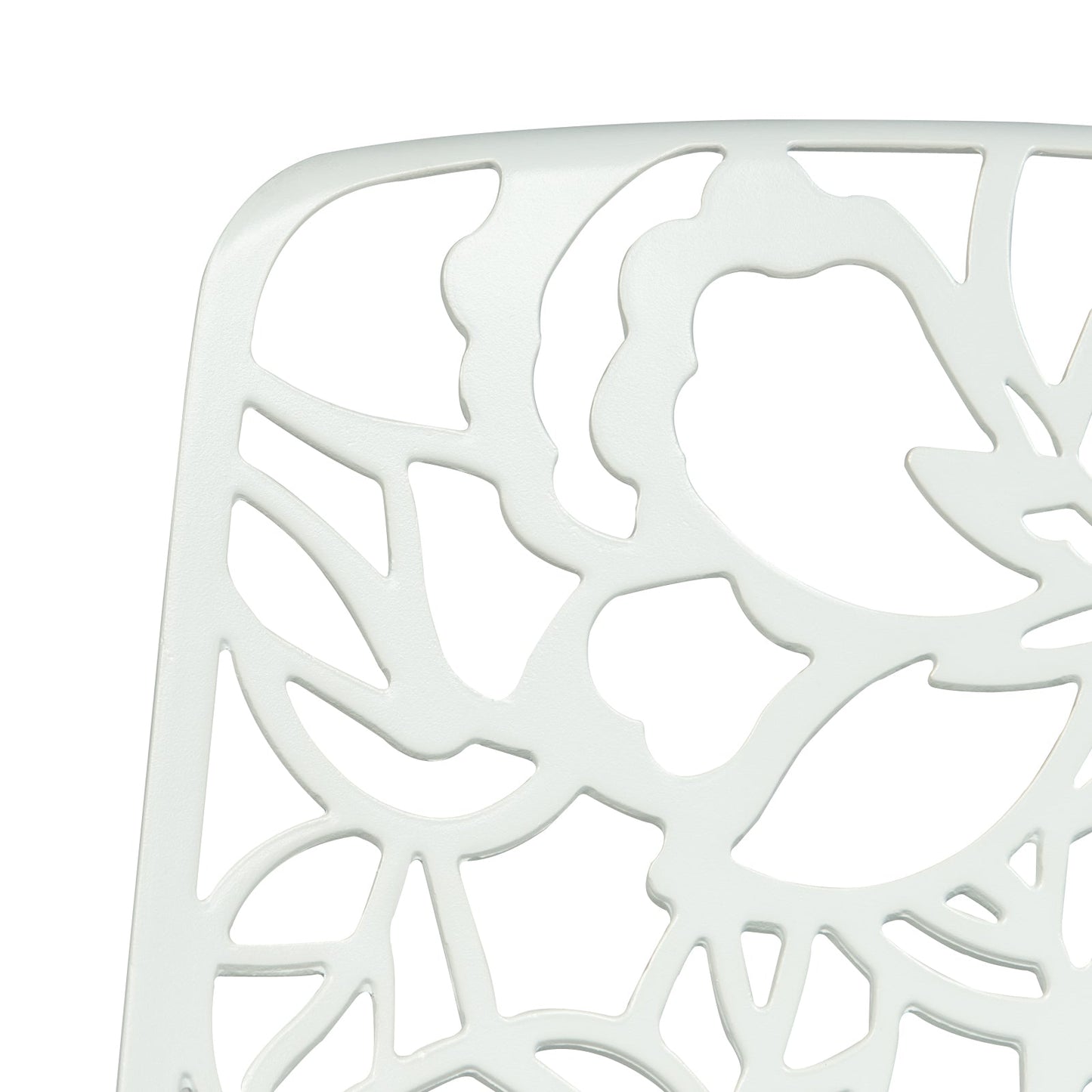 Devon 7-Piece Outdoor Dining Set: Aluminum Table with Glass Top & 6 Stackable Flower Chairs