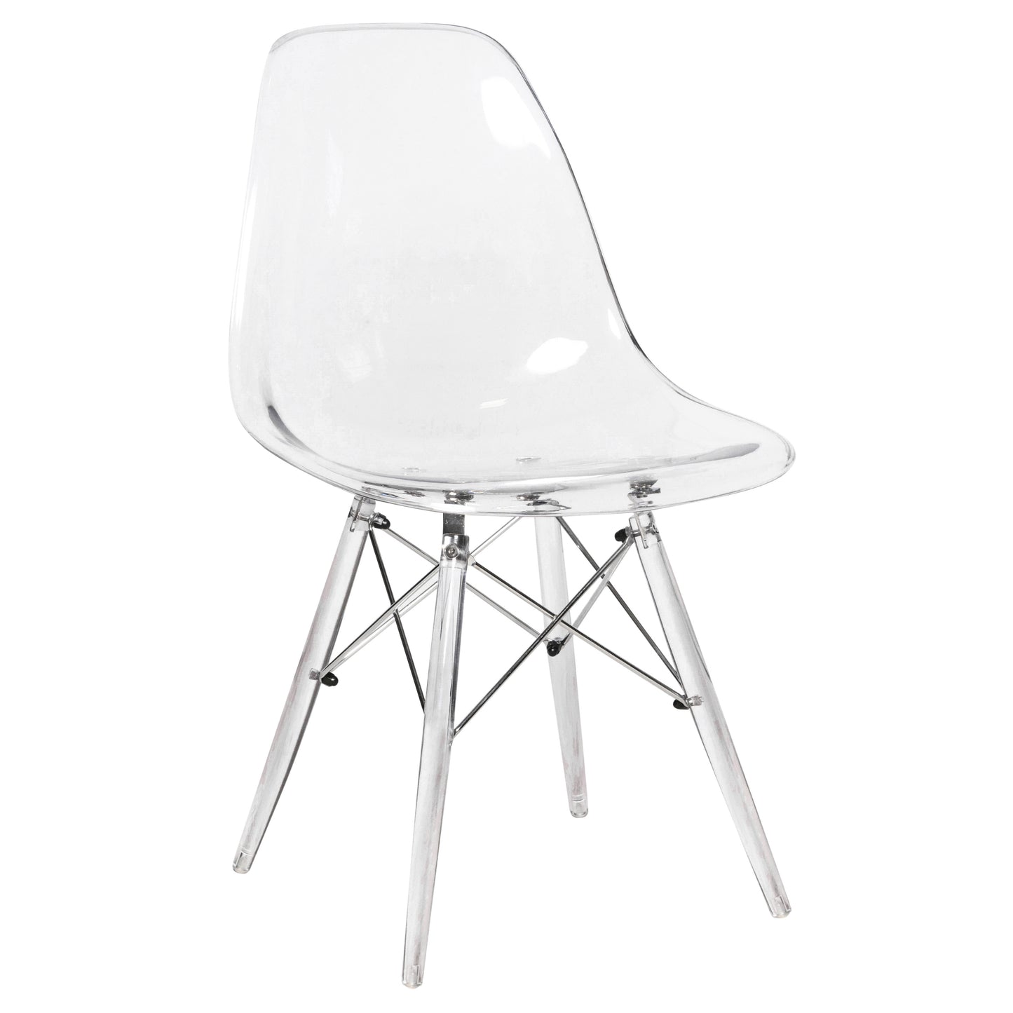Cresco Modern Dining Chair Molded Side Chair with Acrylic Base