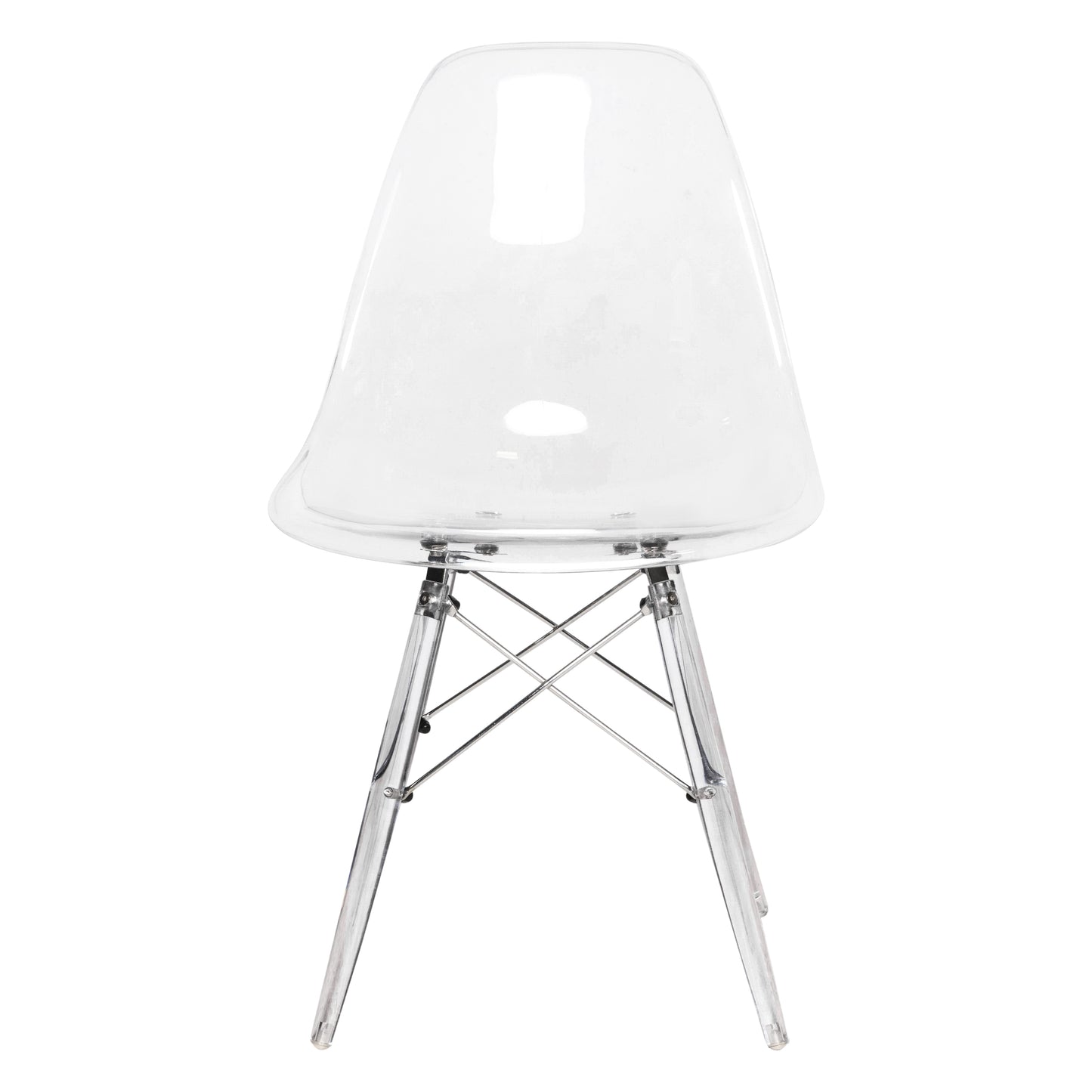 Cresco Modern Dining Chair Molded Side Chair with Acrylic Base