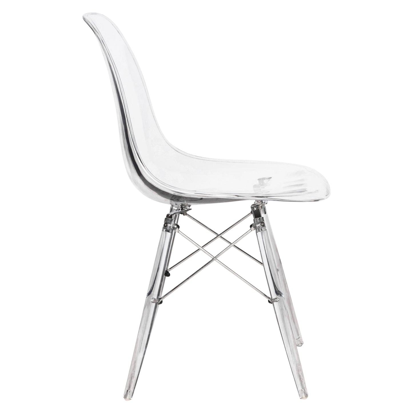 Cresco Modern Dining Chair Molded Side Chair with Acrylic Base