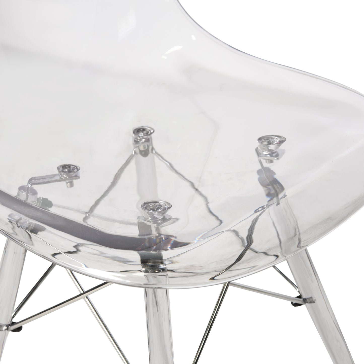 Cresco Modern Dining Chair Molded Side Chair with Acrylic Base