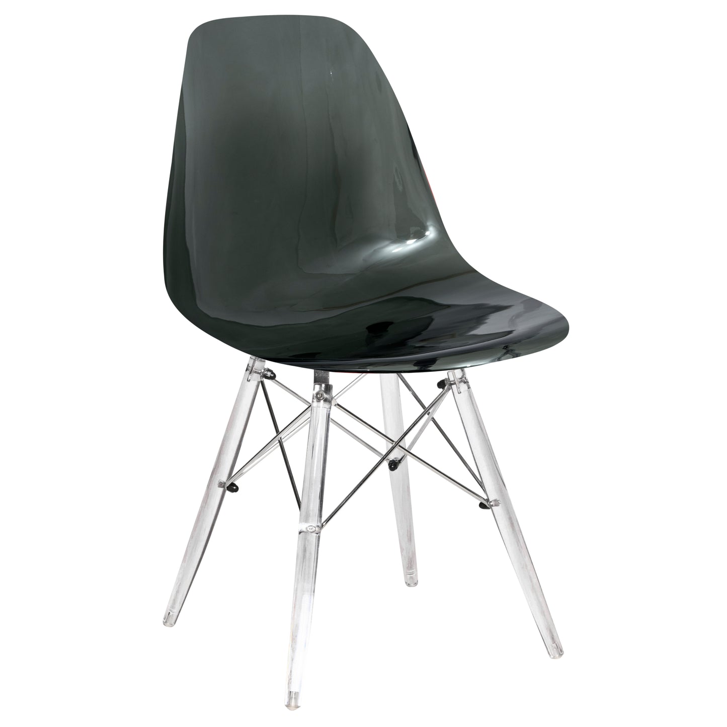 Cresco Modern Dining Chair Molded Side Chair with Acrylic Base