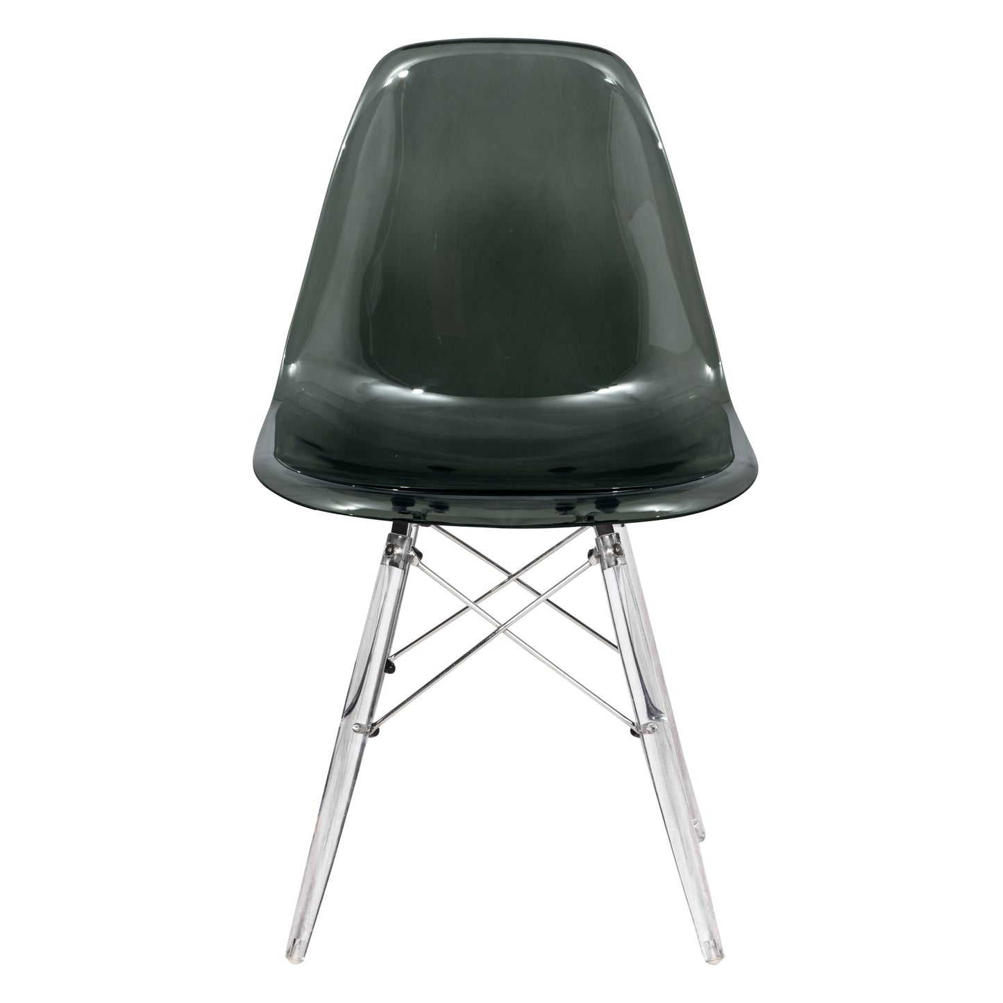 Cresco Modern Dining Chair Molded Side Chair with Acrylic Base