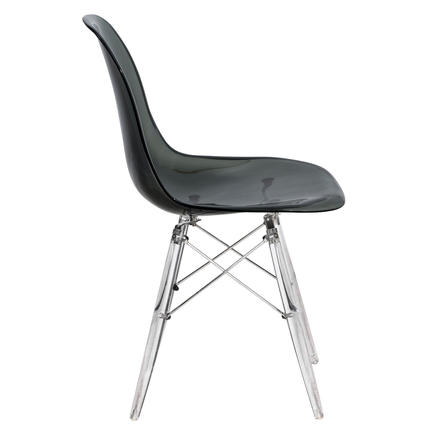 Cresco Modern Dining Chair Molded Side Chair with Acrylic Base