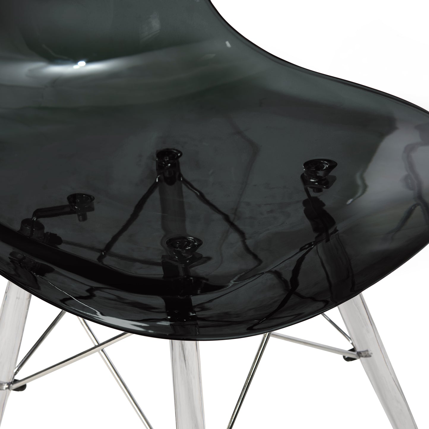 Cresco Modern Dining Chair Molded Side Chair with Acrylic Base