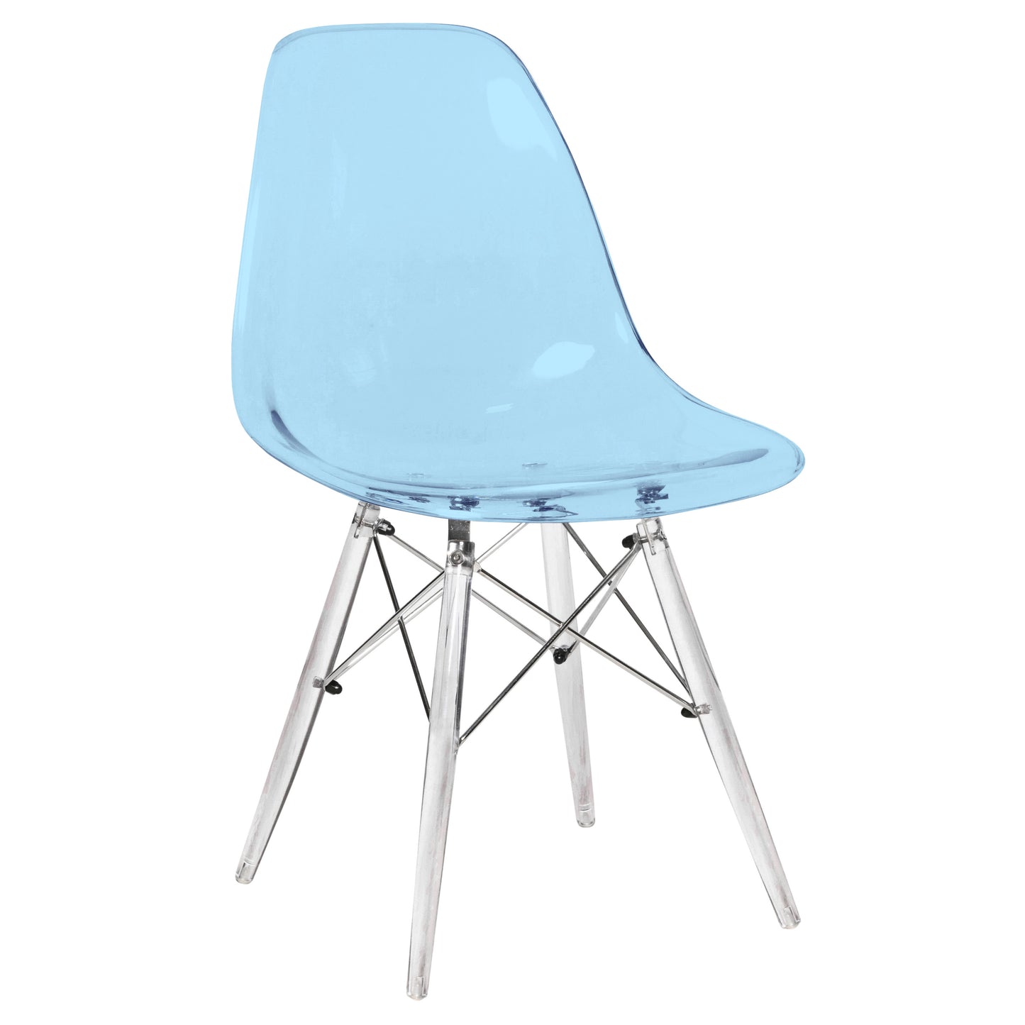 Cresco Modern Dining Chair Molded Side Chair with Acrylic Base