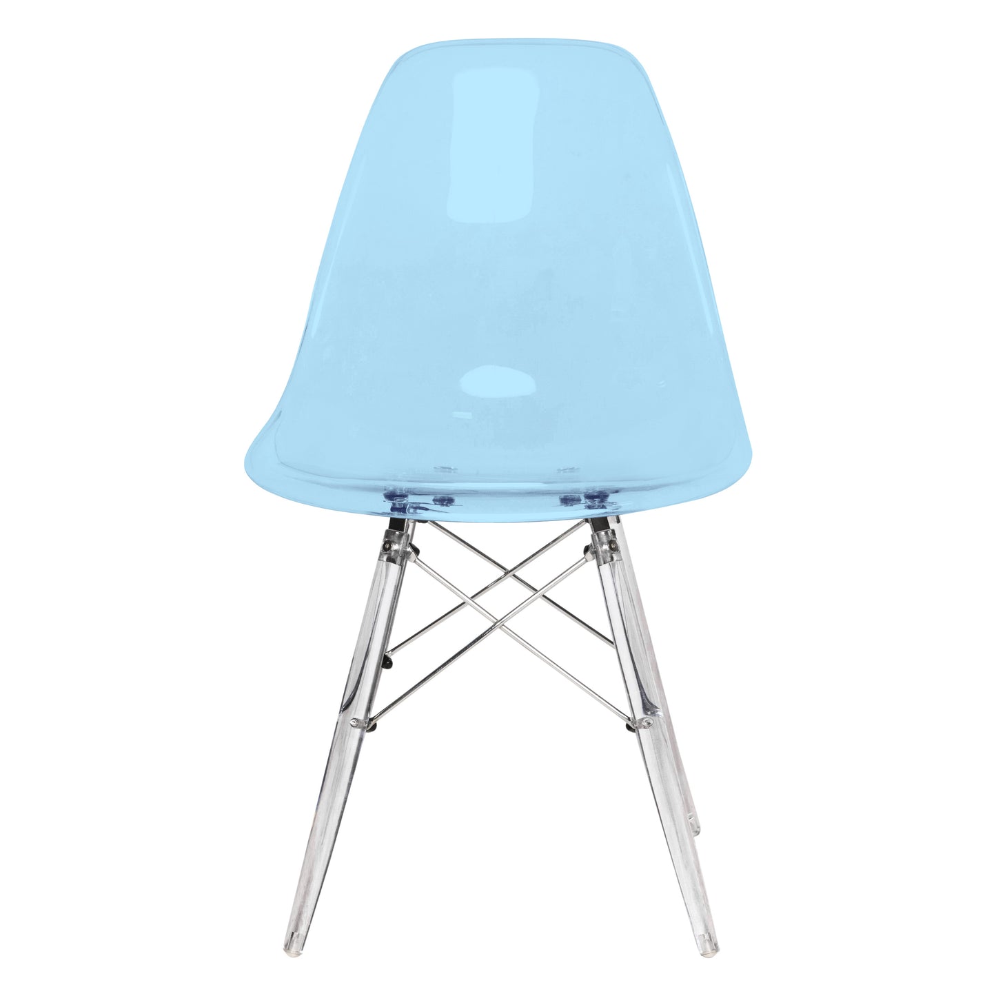Cresco Modern Dining Chair Molded Side Chair with Acrylic Base