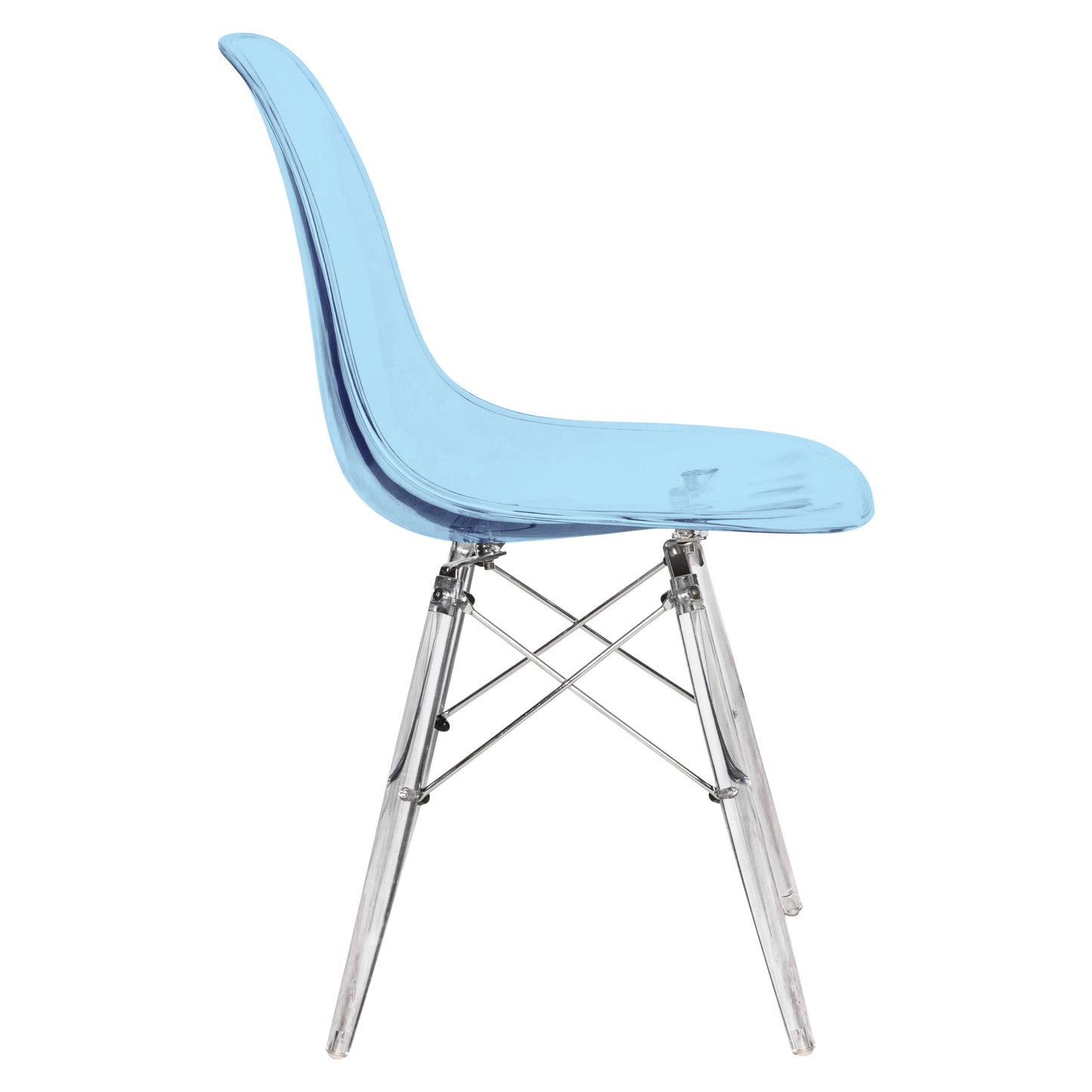 Cresco Modern Dining Chair Molded Side Chair with Acrylic Base