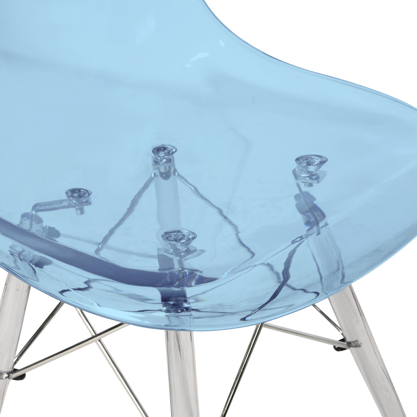 Cresco Modern Dining Chair Molded Side Chair with Acrylic Base