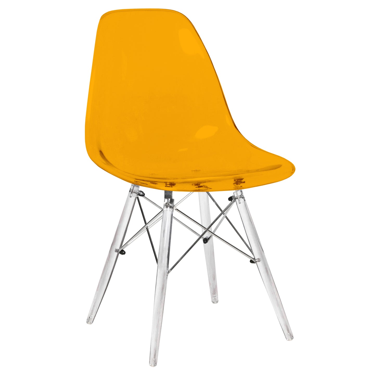 Cresco Modern Dining Chair Molded Side Chair with Acrylic Base