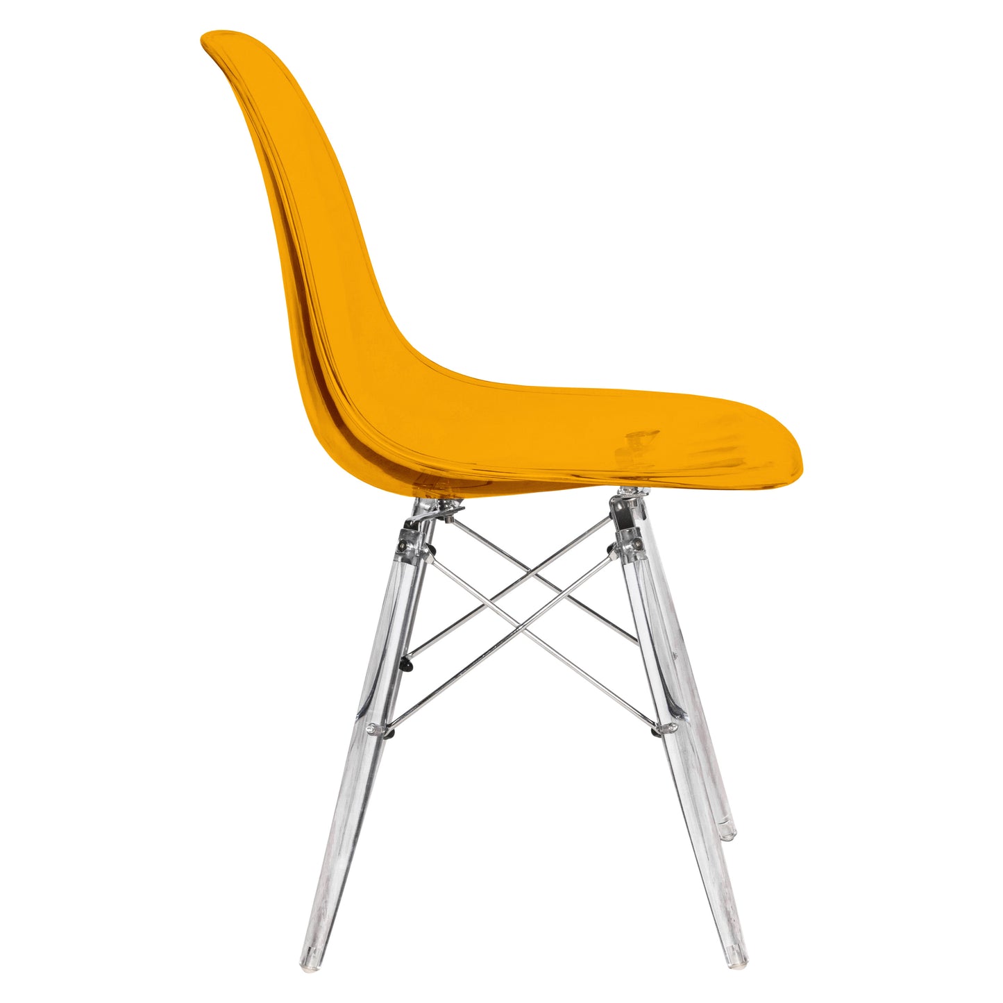 Cresco Modern Dining Chair Molded Side Chair with Acrylic Base
