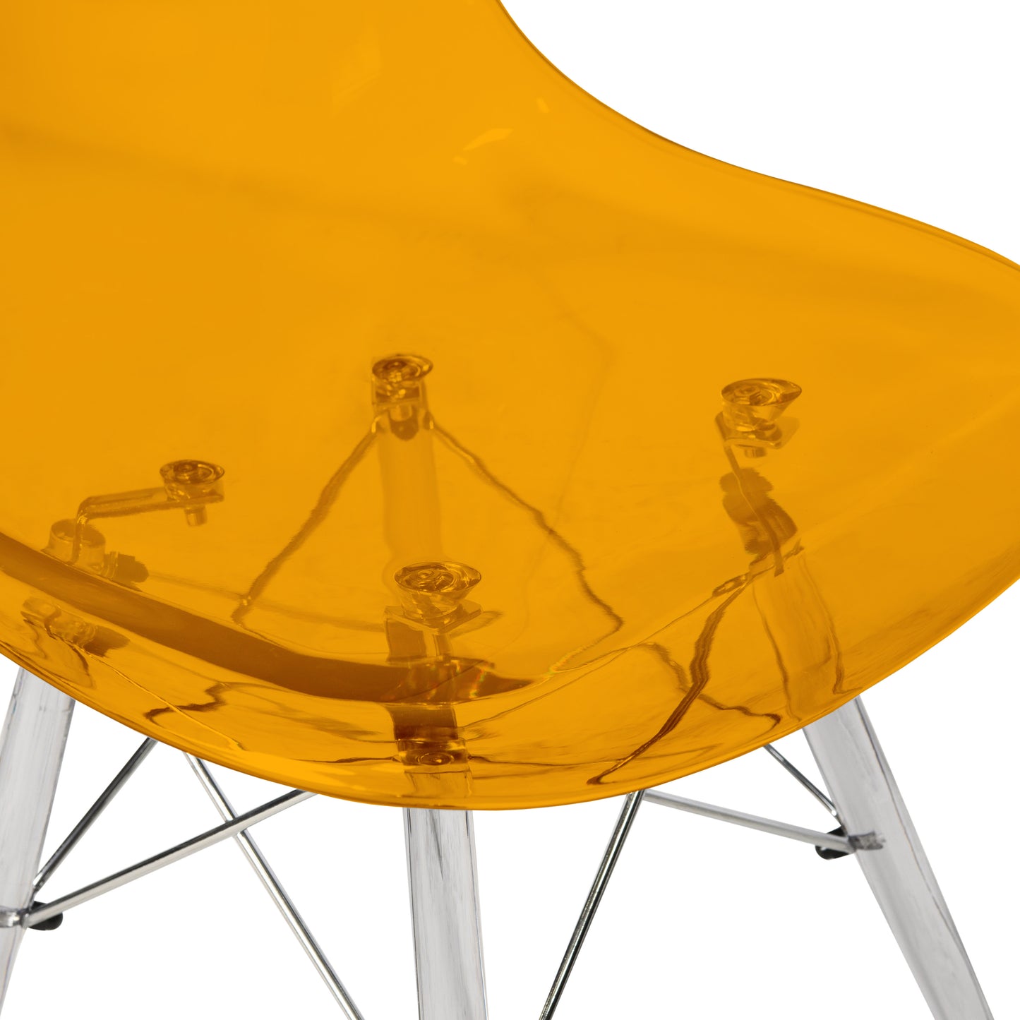 Cresco Modern Dining Chair Molded Side Chair with Acrylic Base