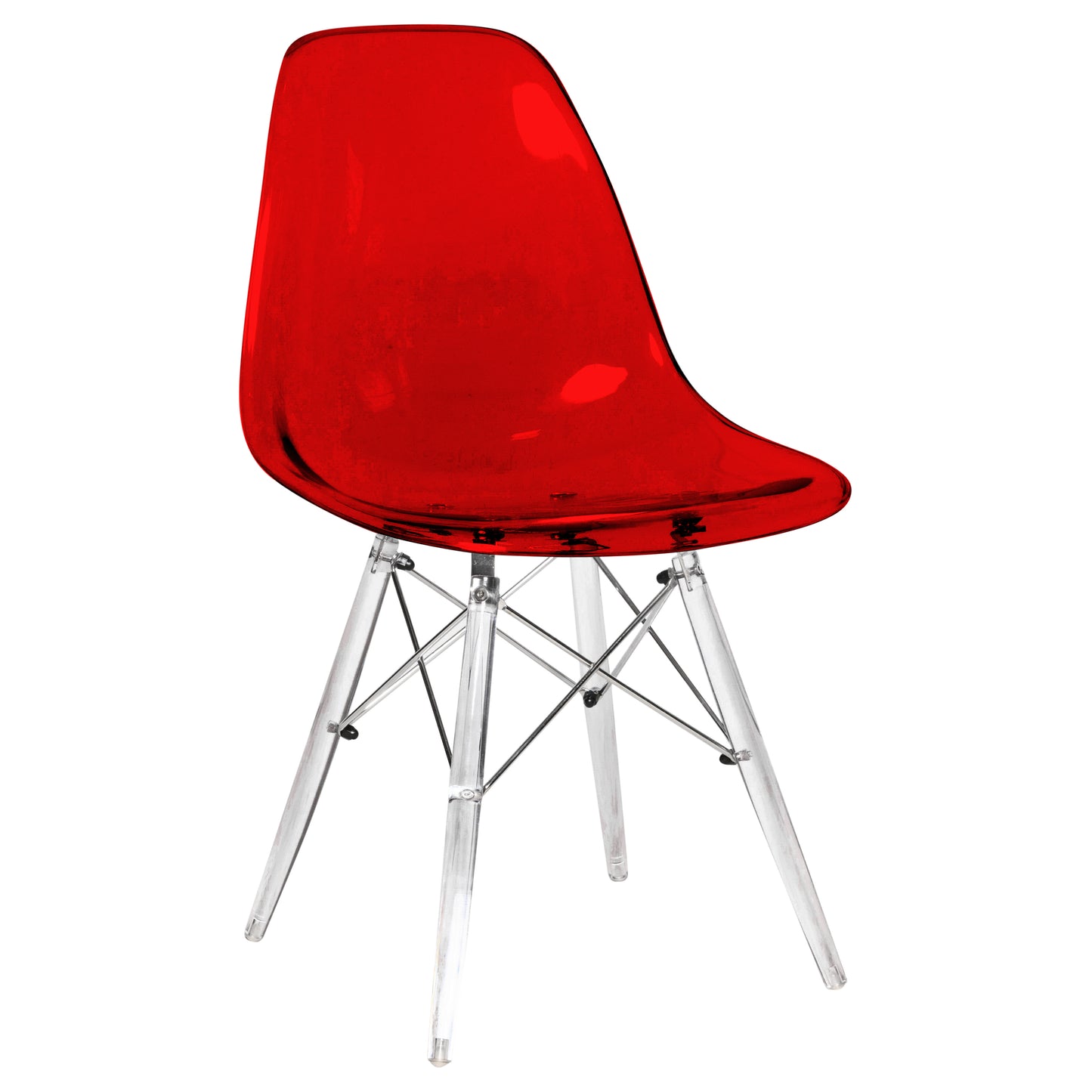 Cresco Modern Dining Chair Molded Side Chair with Acrylic Base