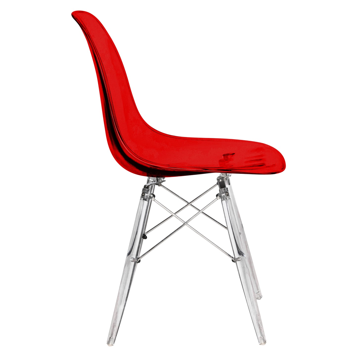 Cresco Modern Dining Chair Molded Side Chair with Acrylic Base